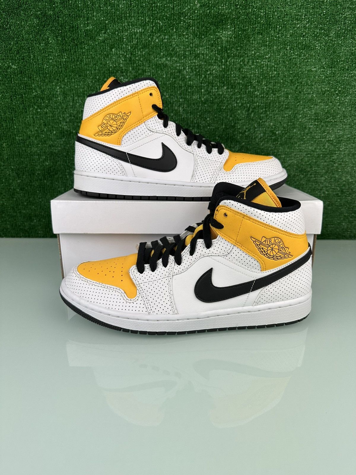 Jordan Brand Air Jordan 1 Mid Perforated - White University Gold W Size US 10.5 / EU 43-44 - 2 Thumbnail