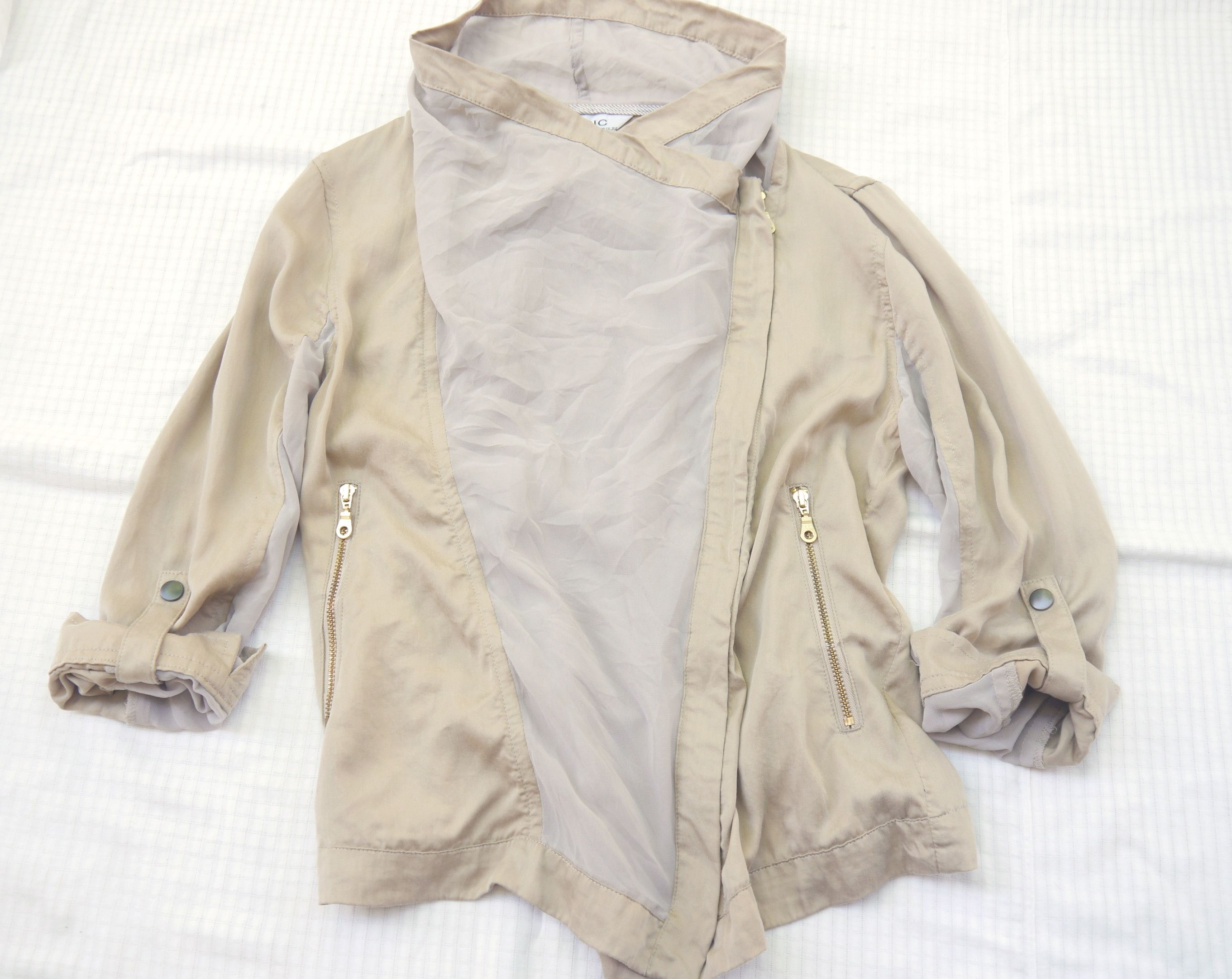 Japanese Brand (J706) SRIC Japan Beige Jacket Sz 38 Size XS / US 0-2 / IT 36-38 - 8 Thumbnail