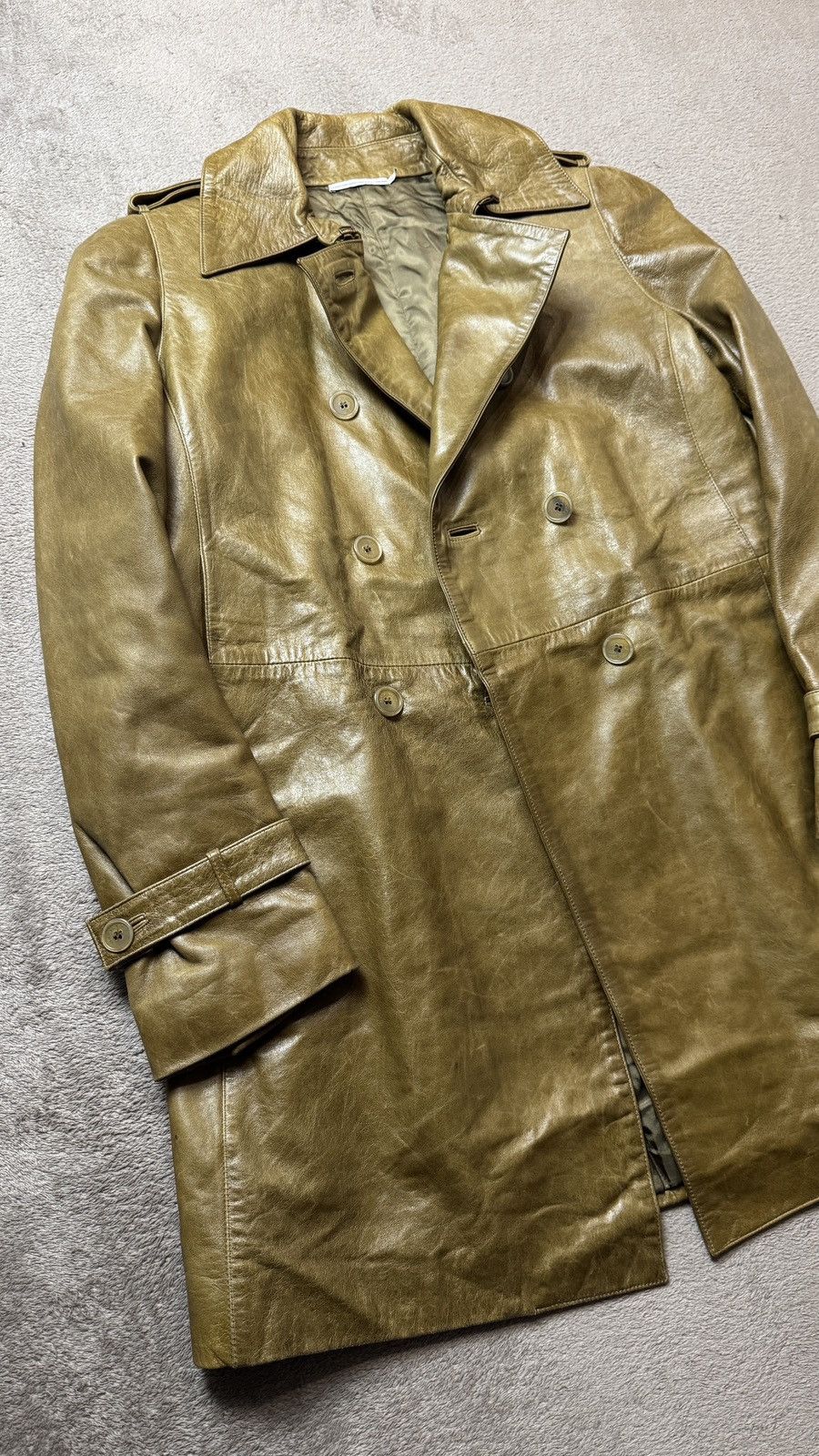 Fendi Fendissime Vera Pelle Leather Double Breasted Coat Jacket Size L / US 10 / IT 46 - 2 Thumbnail