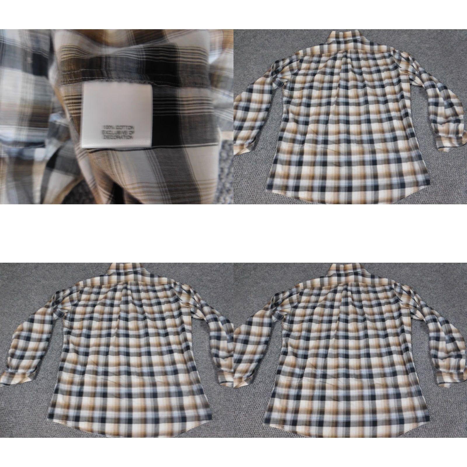 Cremieux Cremieux Mens Button-Up Shirt Medium Brown Plaid Long Sleeve Collared Knit Cotton Pocket Logo Slimming Classic Regular Color Multicolor Men Size US M / EU 48-50 / 2 - 8 Thumbnail