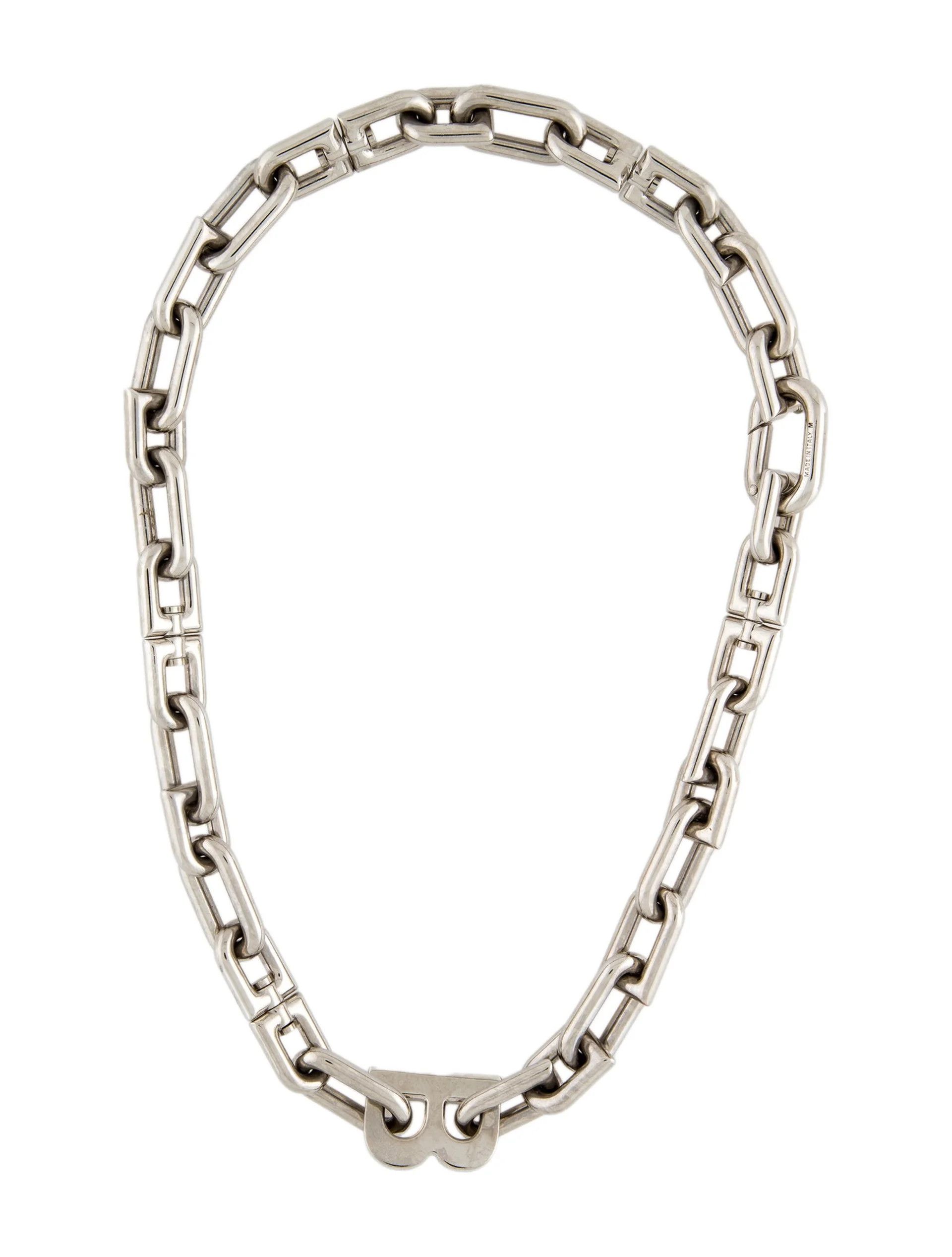 Balenciaga 💥B CHAIN THIN NECKLACE BRASS Size ONE SIZE - 7 Thumbnail