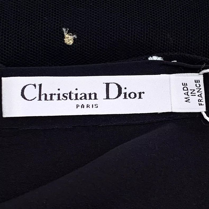 Dior Dior Black embroidered silk skirt 2504-Nextarrow Size 25" / US 0 / IT 36 - 5 Thumbnail