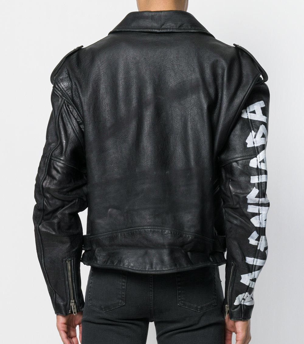 Balenciaga Balenciaga Painted Leather Biker Jacket Size US L / EU 52-54 / 3 - 3 Thumbnail