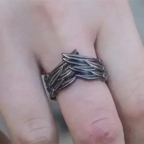 Other Vintage Unique Mens Feathers Ring Size ONE SIZE - 1 Thumbnail