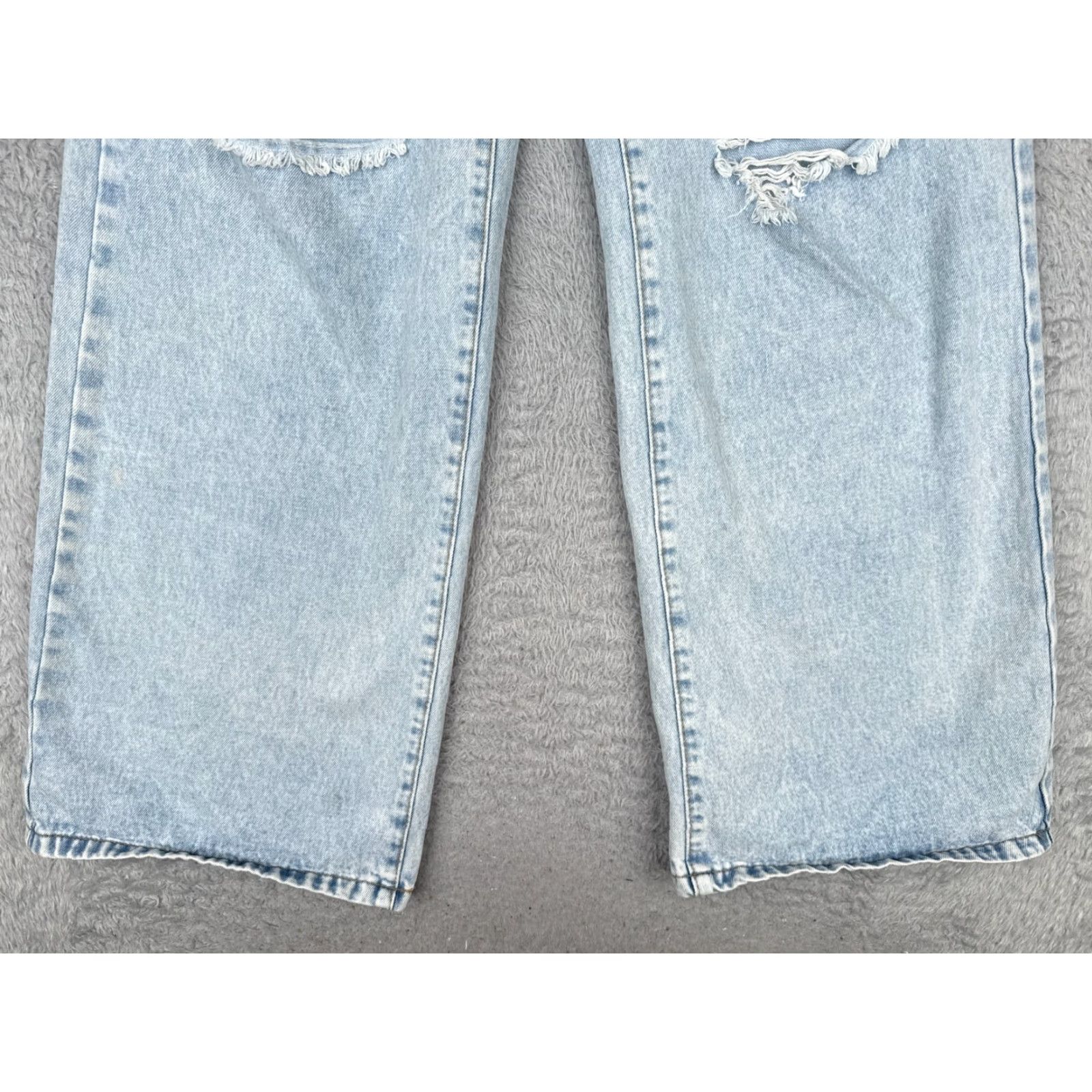Shein Shein Jeans Women 4 Blue Denim Wide-Leg High Rise Distressed 26x31 90s Women Size 27" / US 4 / IT 40 - 2 Thumbnail