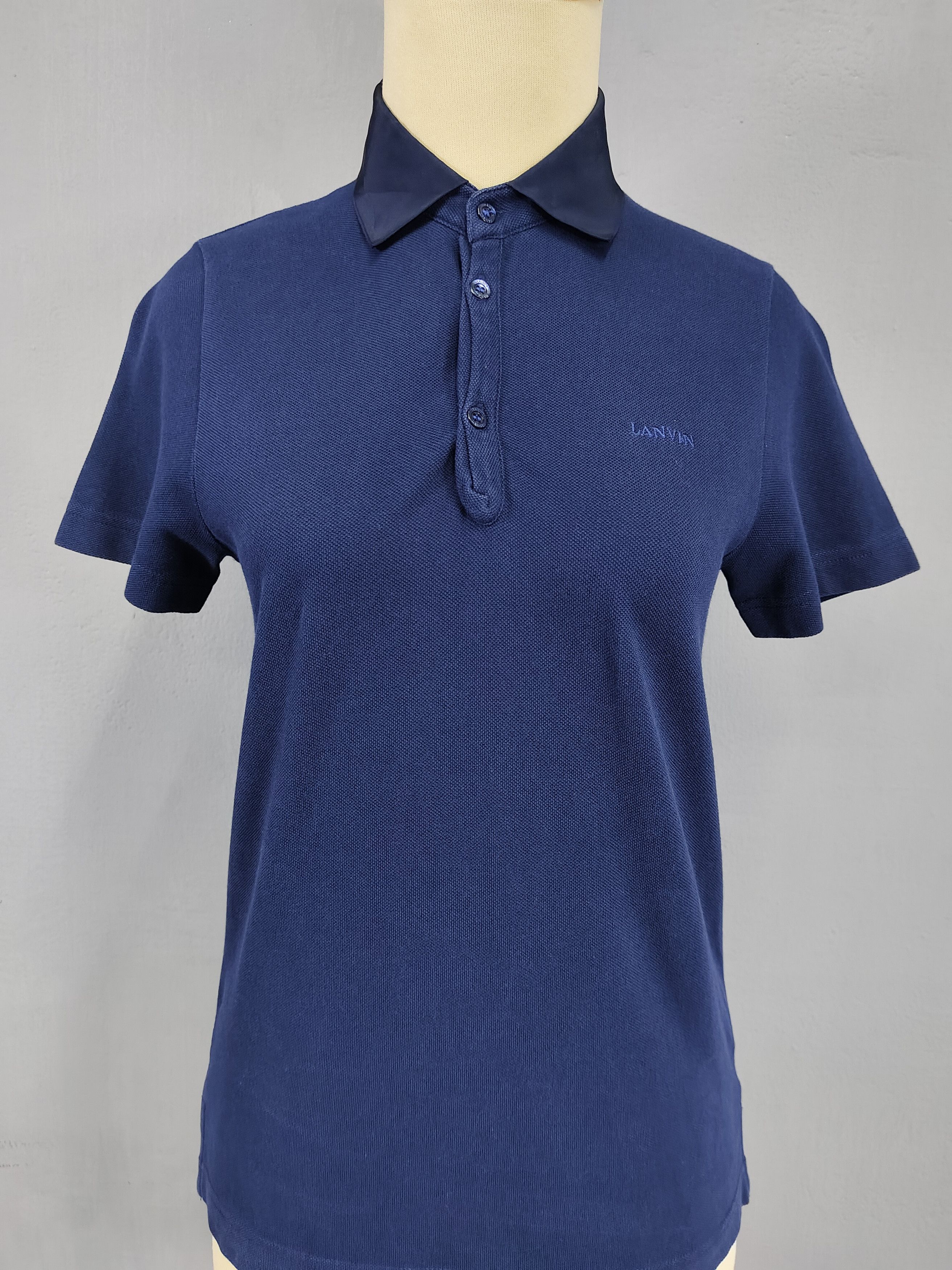 Lanvin Lanvin🇫🇷Minimalist Embroidered Logo Contrast Collar Polos Size S / US 4 / IT 40 - 9 Thumbnail