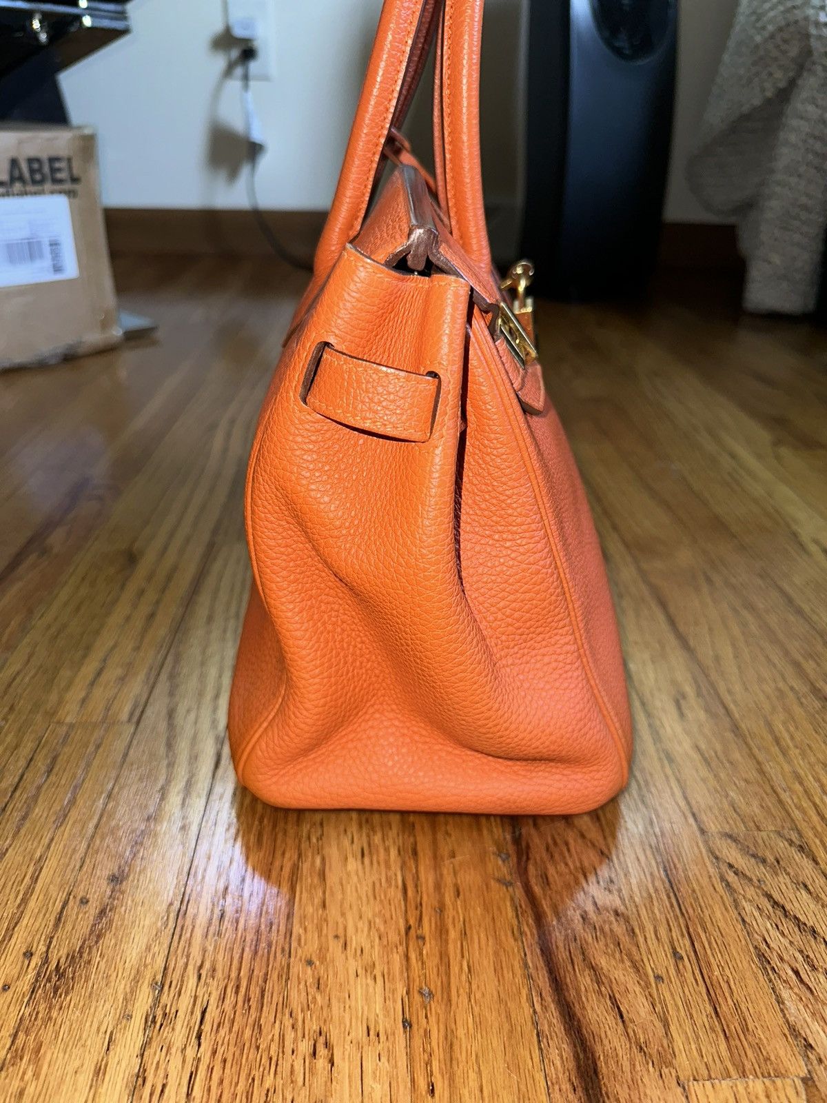 Hermes Birkin 30 Togo orange and gold 2010 bag