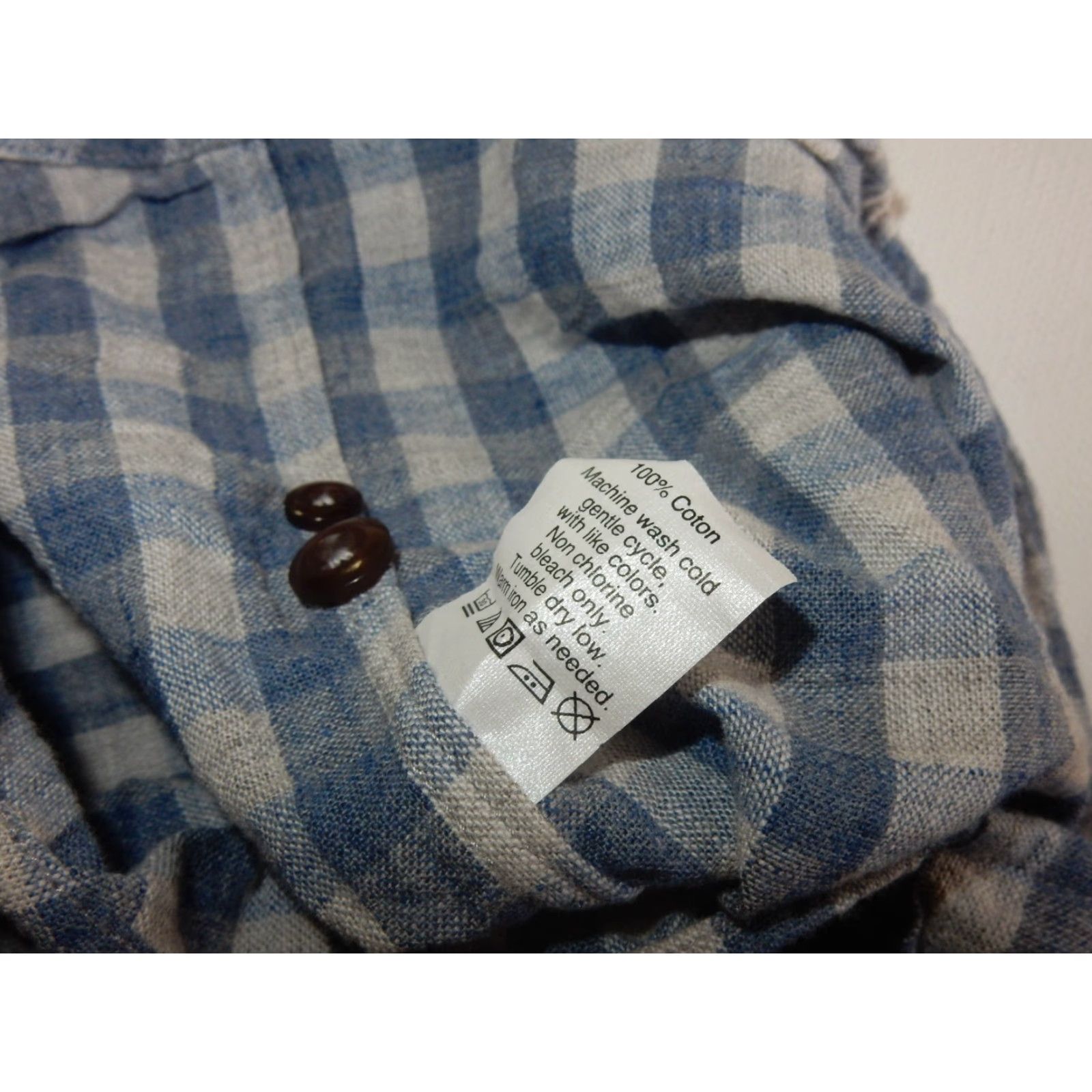 J.Crew VINTAGE J.CREW Shirt Plaid Short Sleeve Button-Up M Blue Adult Medium Slim Homespun Size US M / EU 48-50 / 2 - 5 Thumbnail