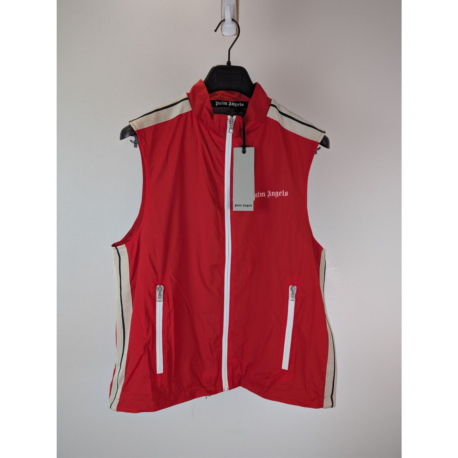 Palm Angels o1rshd1 Classic Logo Vest in Red / Off White Size US M / EU 48-50 / 2 - 1 Thumbnail