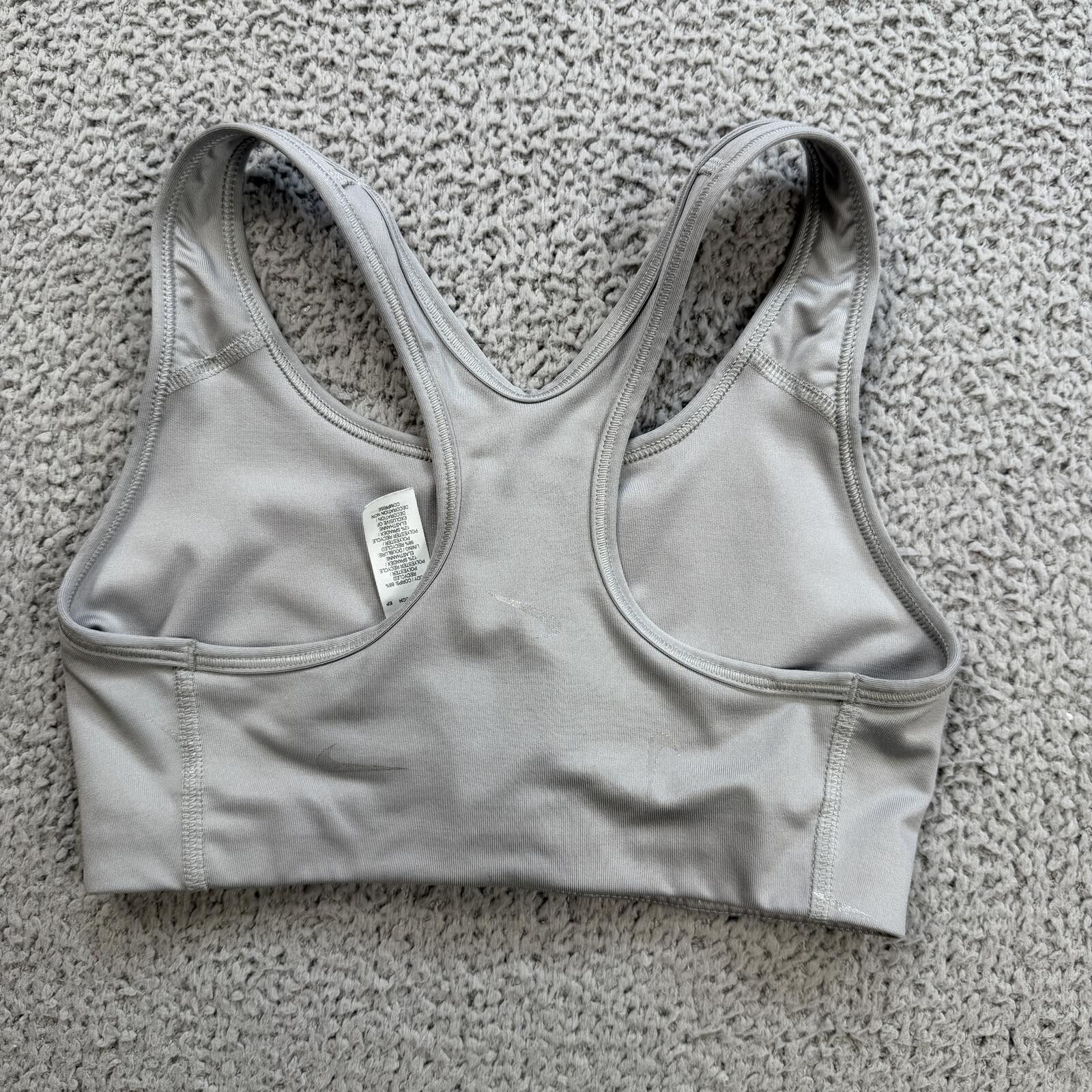 Nike Nike Dri Fit Sports Bra Gray XS All Over Swoosh Racerback Size ONE SIZE - 2 Thumbnail