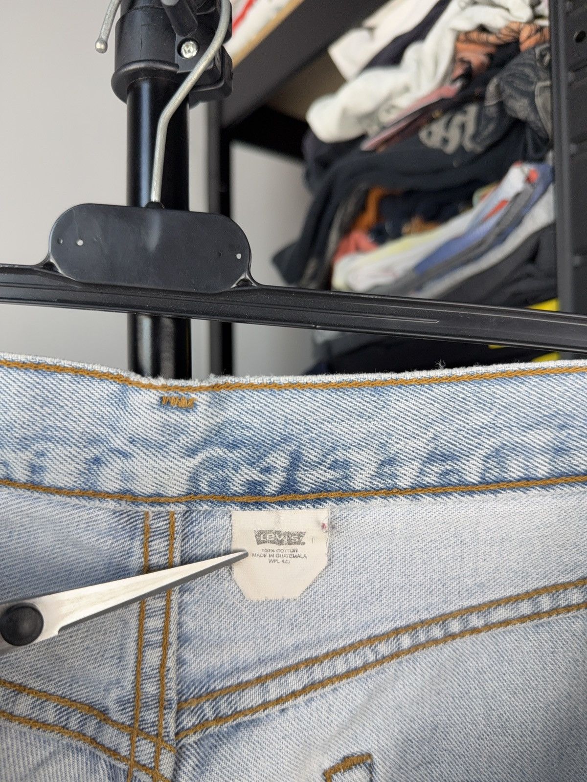 Levi's Vintage 90s Archival Chrome Hearts Style Cross Denim shorts Size 31" - 12 Thumbnail