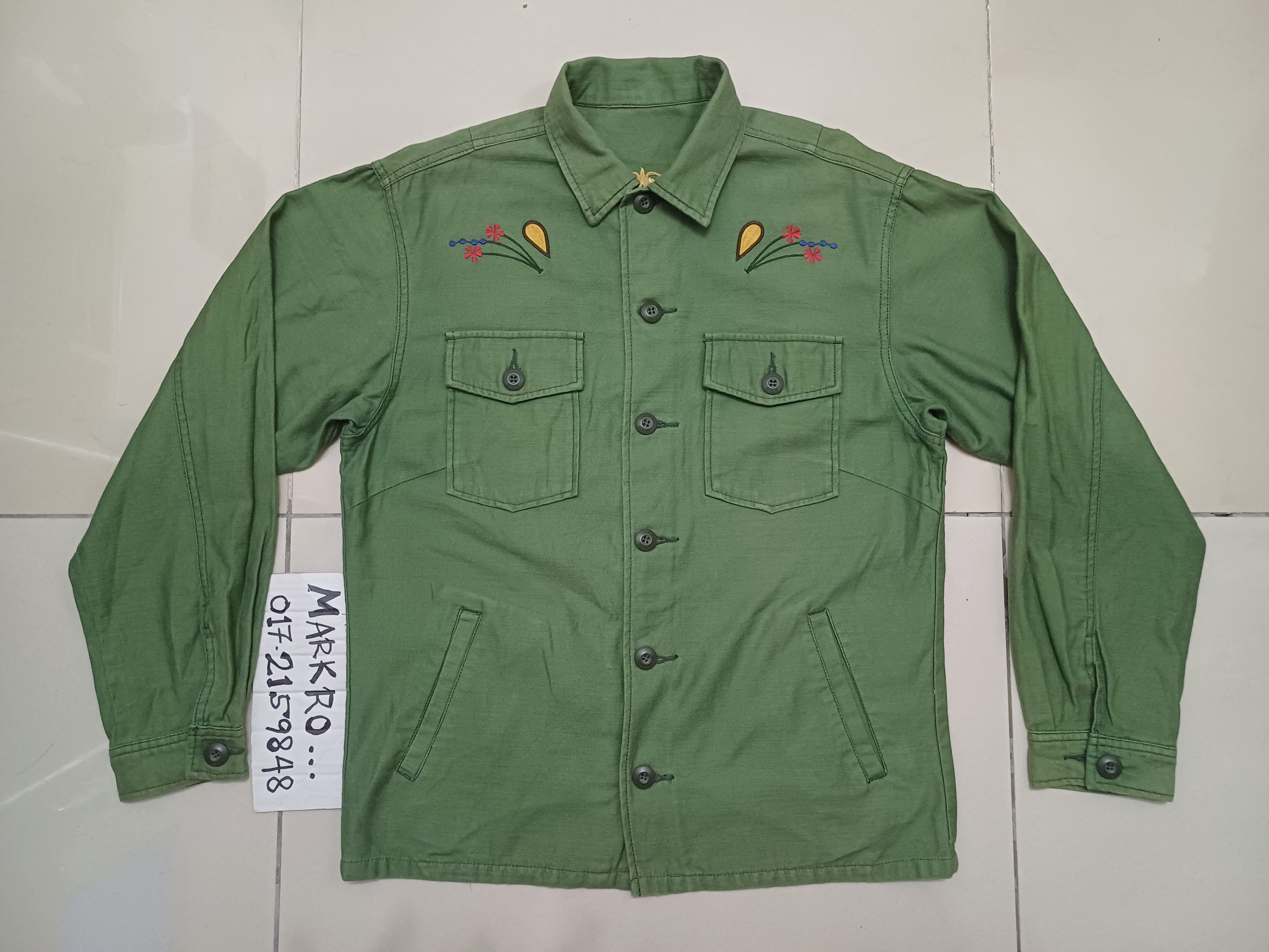 image of Vintage Looked Workers Jacket Sly in Green, Men's (Size Medium)