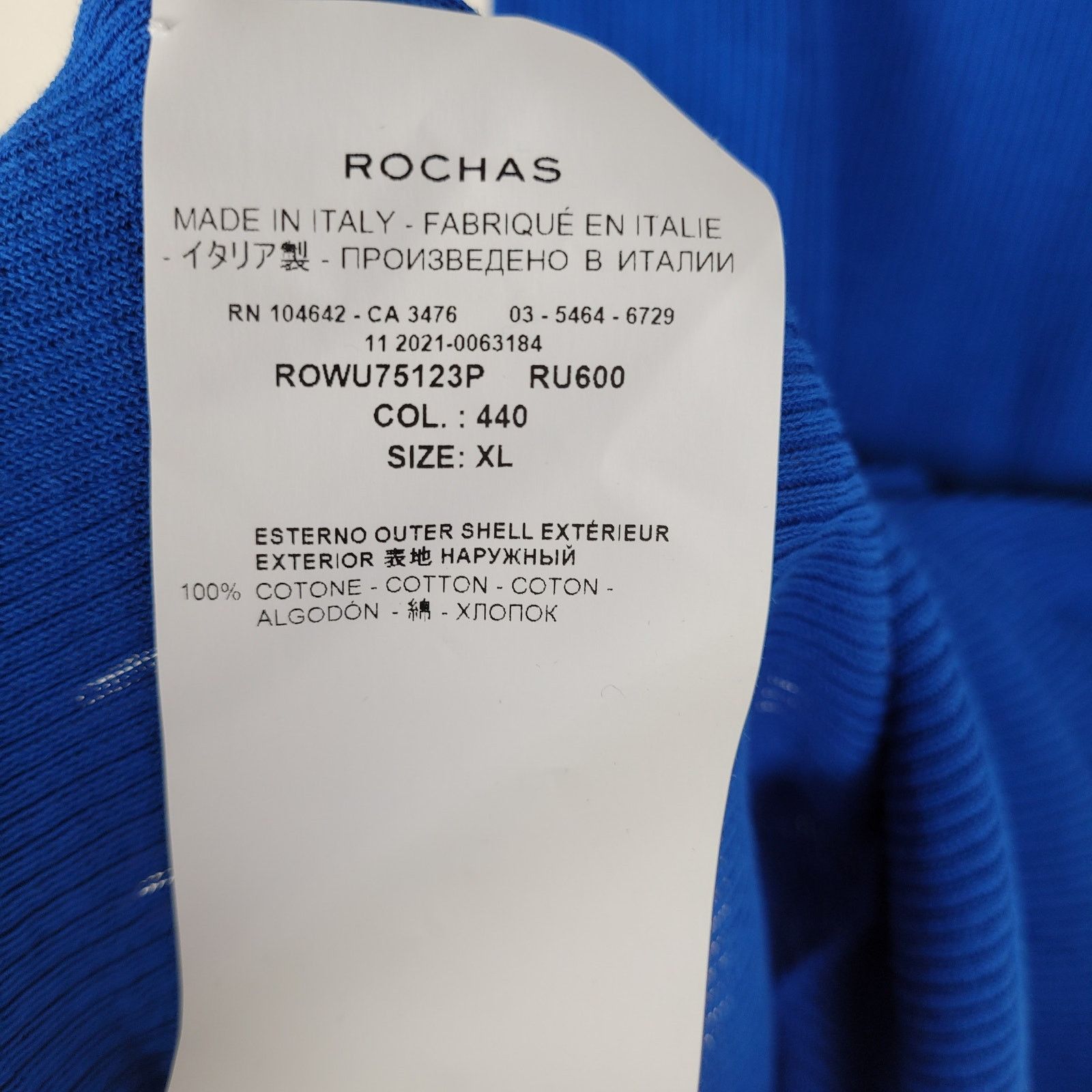 Rochas NWT Rochas Paris Blue Ribbed Logo Tank Top Size XL Designer Size XL / US 12-14 / IT 48-50 - 11 Thumbnail