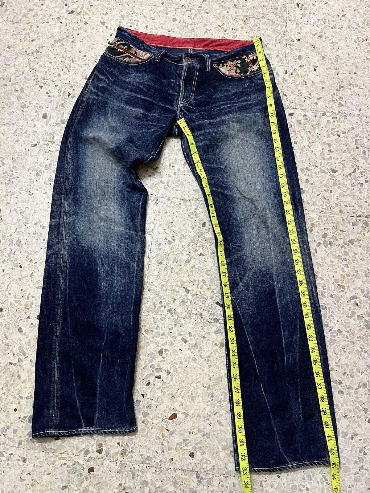 Japanese Brand Japanese brand Eternal distressed denim sakura design Size US 33 - 12 Thumbnail