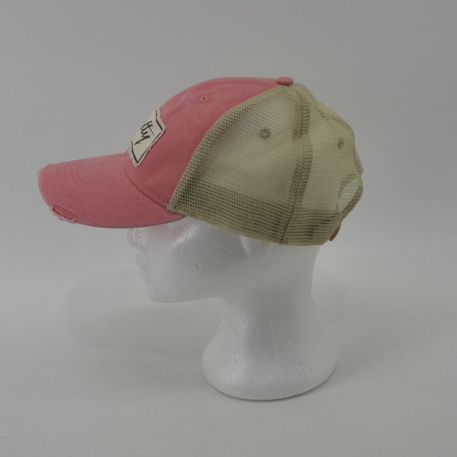 Adams Adams Salty Coral Tan Baseball Distressed Trucker Hat OS Size ONE SIZE - 10 Thumbnail