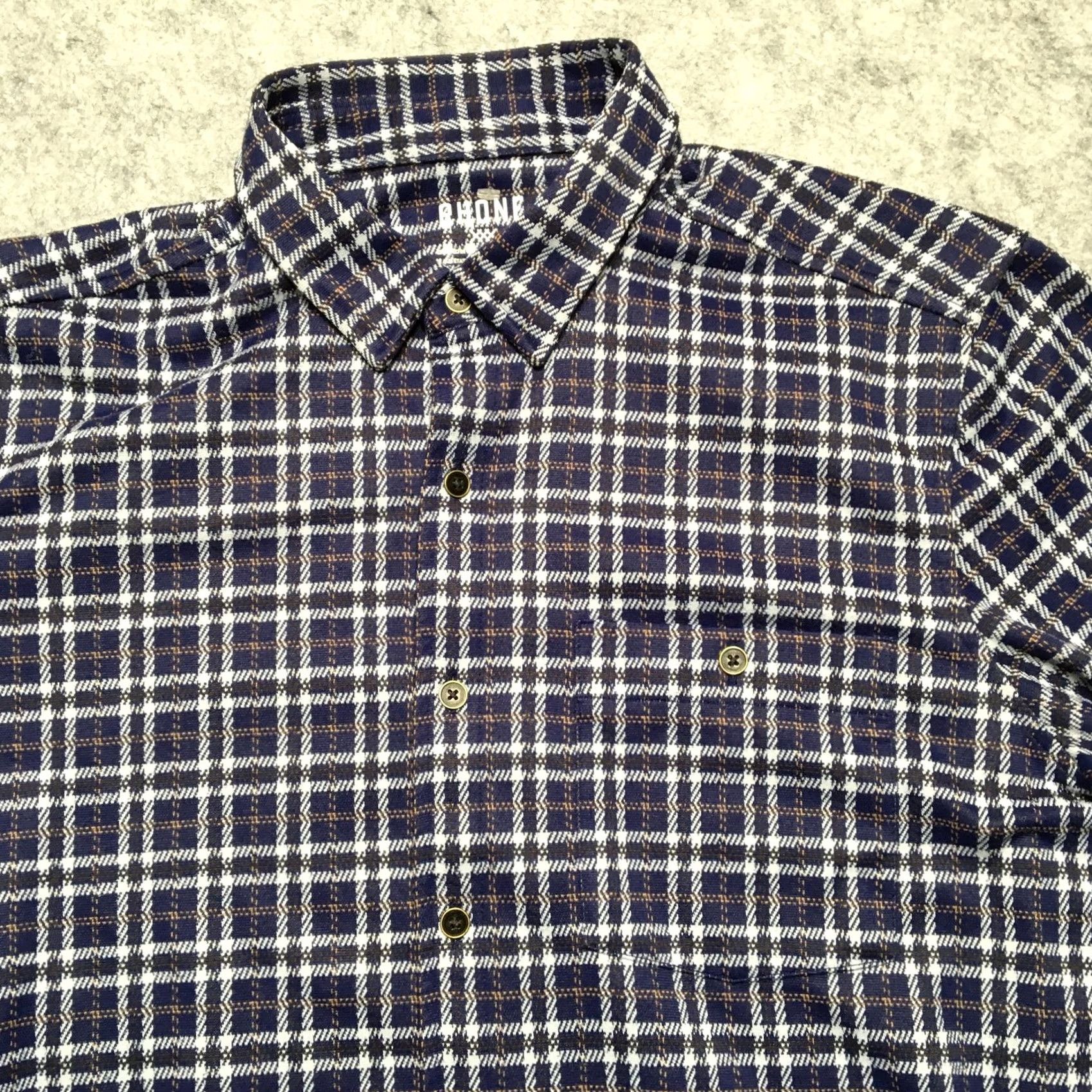 Rhone Rhone Mens Flannel Shirt Blue Plaid Long Sleeve Button-Up Stretch M Medium Size US M / EU 48-50 / 2 - 3 Thumbnail