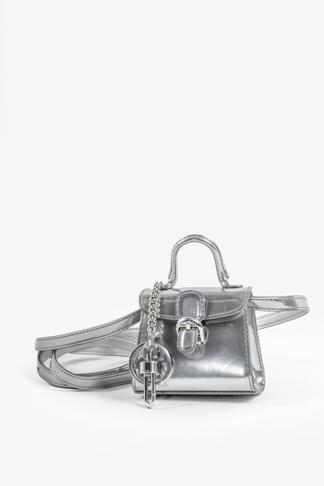 Delvaux Silver Le Brillant Leather Handbag