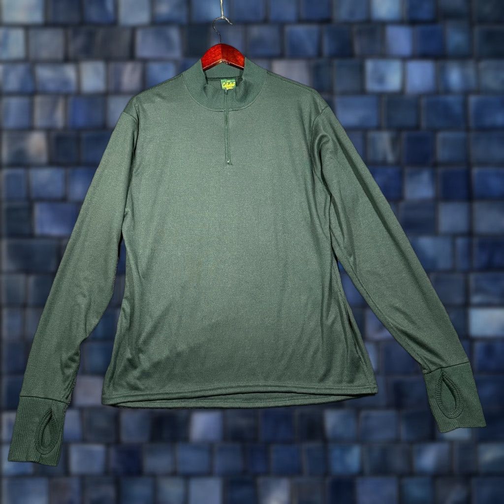 Vintage Cabela's Pullover Mens L Green Knit 1/4 Zip Thumb Holes Ribbed Cuffs Activewear Casual Jacket Shirt Size US L / EU 52-54 / 3 - 1 Thumbnail
