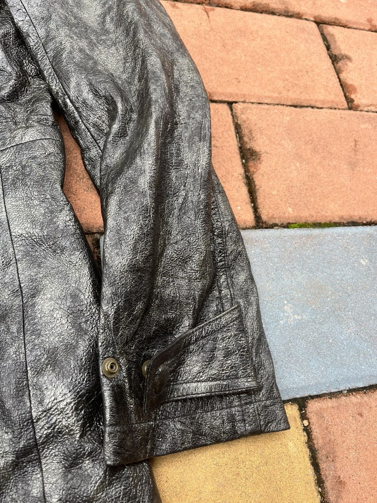 Tornado Mart vintage tornado mart Long Trench leather Jacket parkan Size US L / EU 52-54 / 3 - 10 Thumbnail