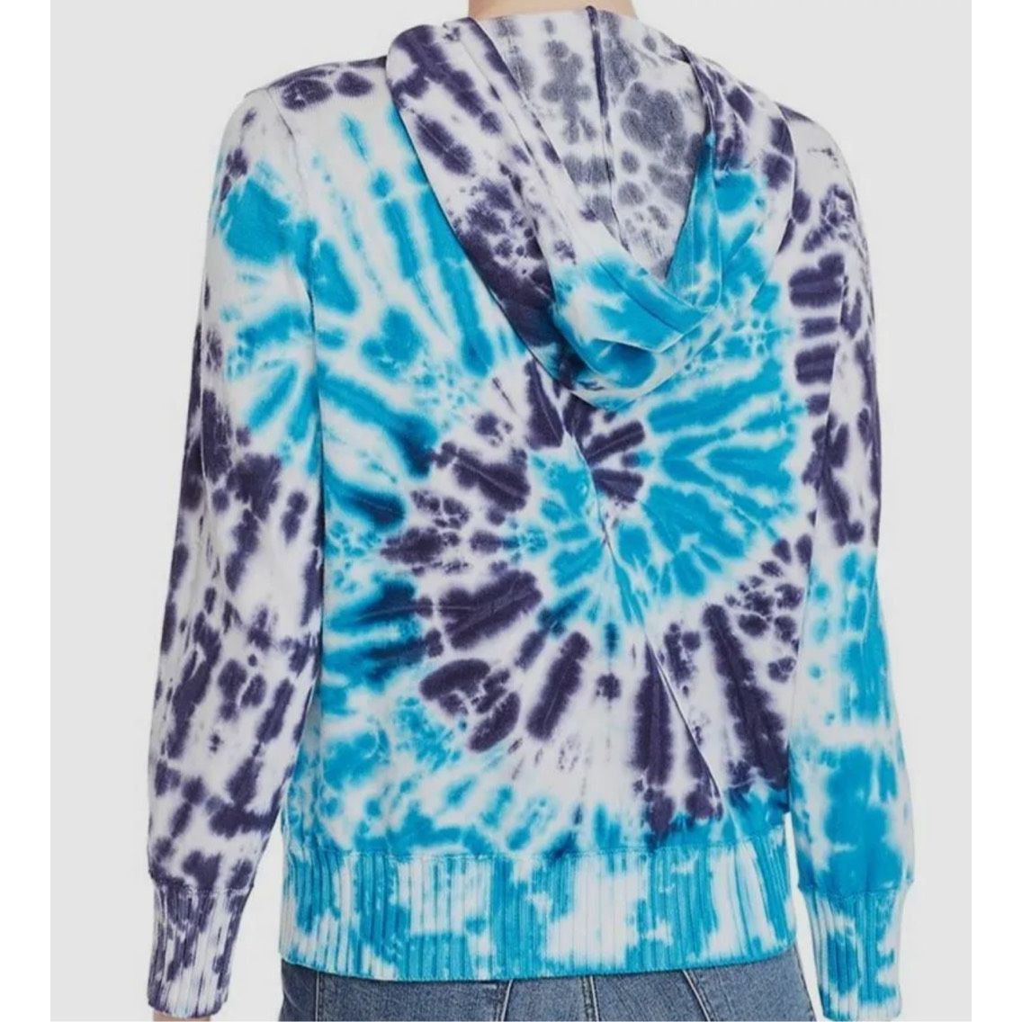Other Aqua Womens Blue White Tie-Dye Pullover Hoodie Cotton Sweate Size M / US 6-8 / IT 42-44 - 2 Thumbnail