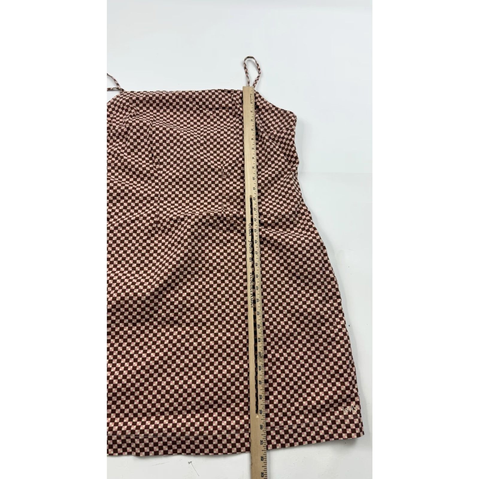 Levi's VINTAGE Levi's Dress Womens 2XL Brown Pink Checkered Checkerboard Spaghetti Strap Mini Size XXL / US 16-18 / IT 52-54 - 3 Thumbnail
