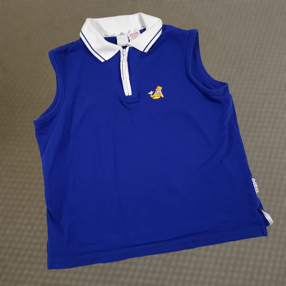 Disney VINTAGE Disney Polo Shirt Womens Large Blue White Sleeveless Winnie the Pooh Embroidered Size L / US 10 / IT 46 - 1 Thumbnail