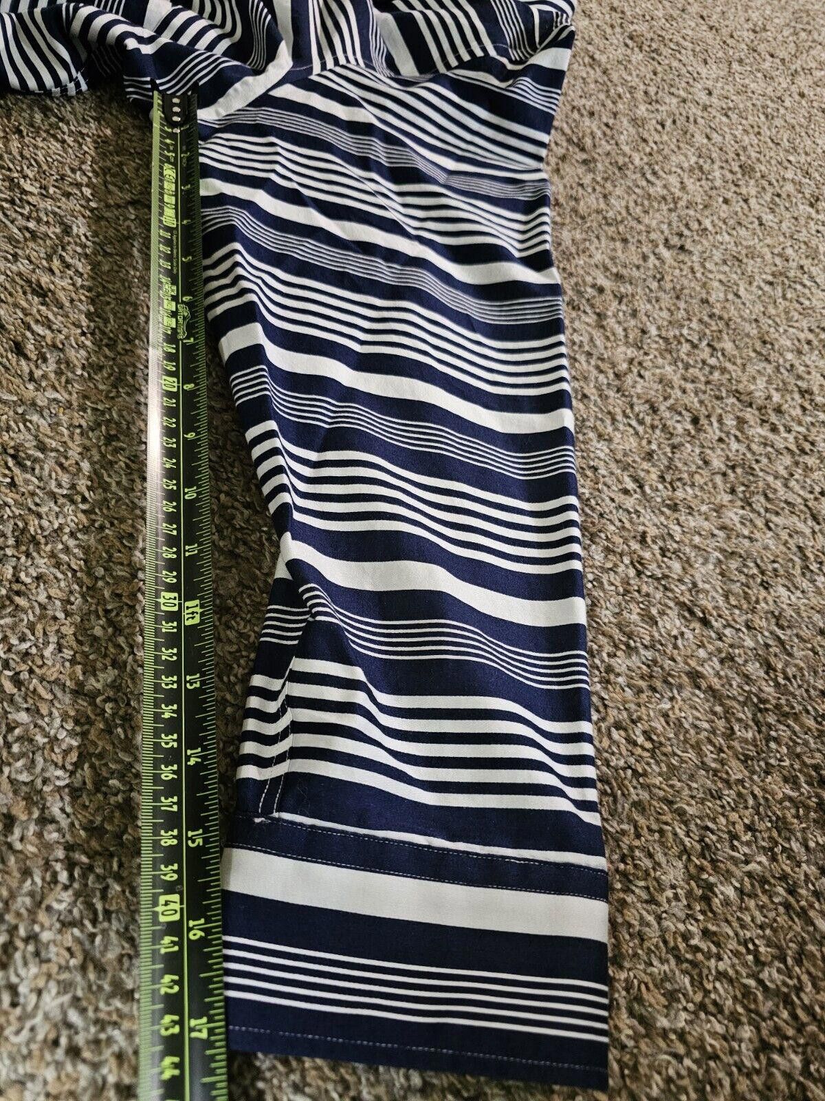Chaps Chaps Women 3X Blue Striped 3/4 Sleeve No Iron - Fabric Pull Size 3XL / US 20-22 - 5 Thumbnail