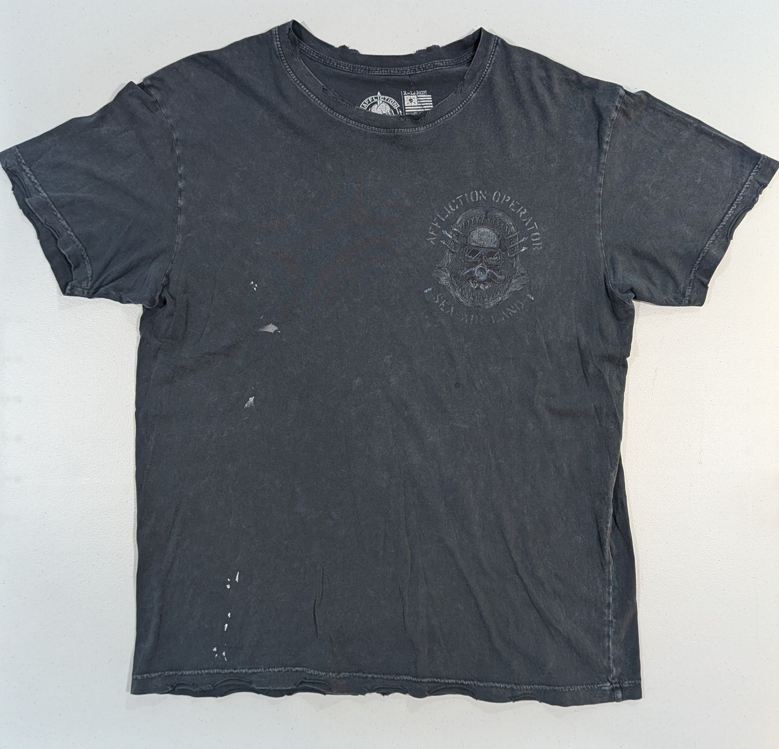 Affliction Affliction Operator Sea Air Land Distressed Graphic Tee Size US XL / EU 56 / 4 - 1 Thumbnail