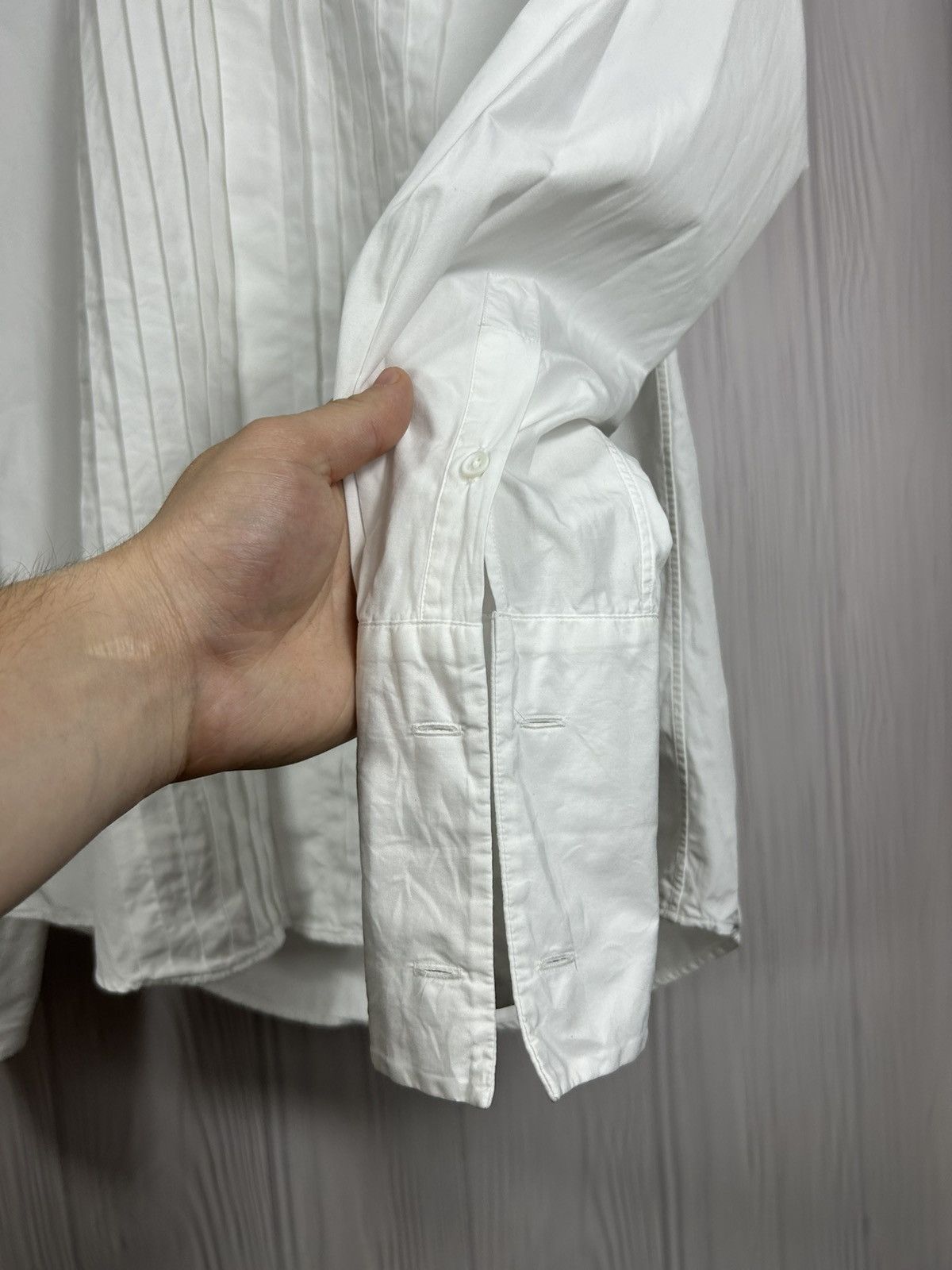 Jil Sander Jil Sander Pleated Dress Shirt 38 Button Up Size US M / EU 48-50 / 2 - 7 Thumbnail