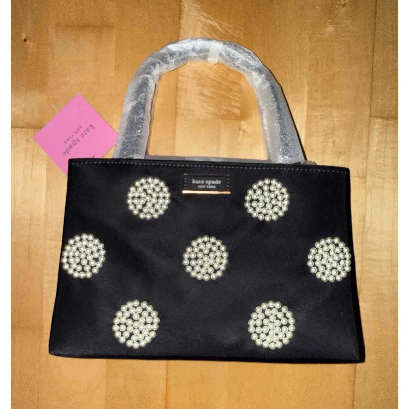 Kate Spade NWT Kate Spade New York Mini Sam Icon Pearl Nylon Tote Black Size ONE SIZE - 2 Thumbnail