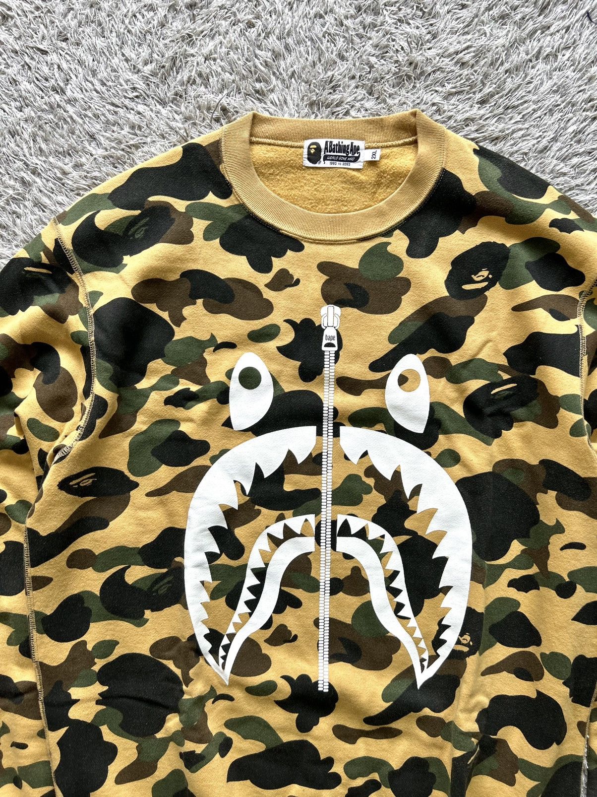 Bape 💥CRAZY💥 BAPE SHARK 1st CAMO SWEATSHIRT Size US XXL / EU 58 / 5 - 7 Thumbnail