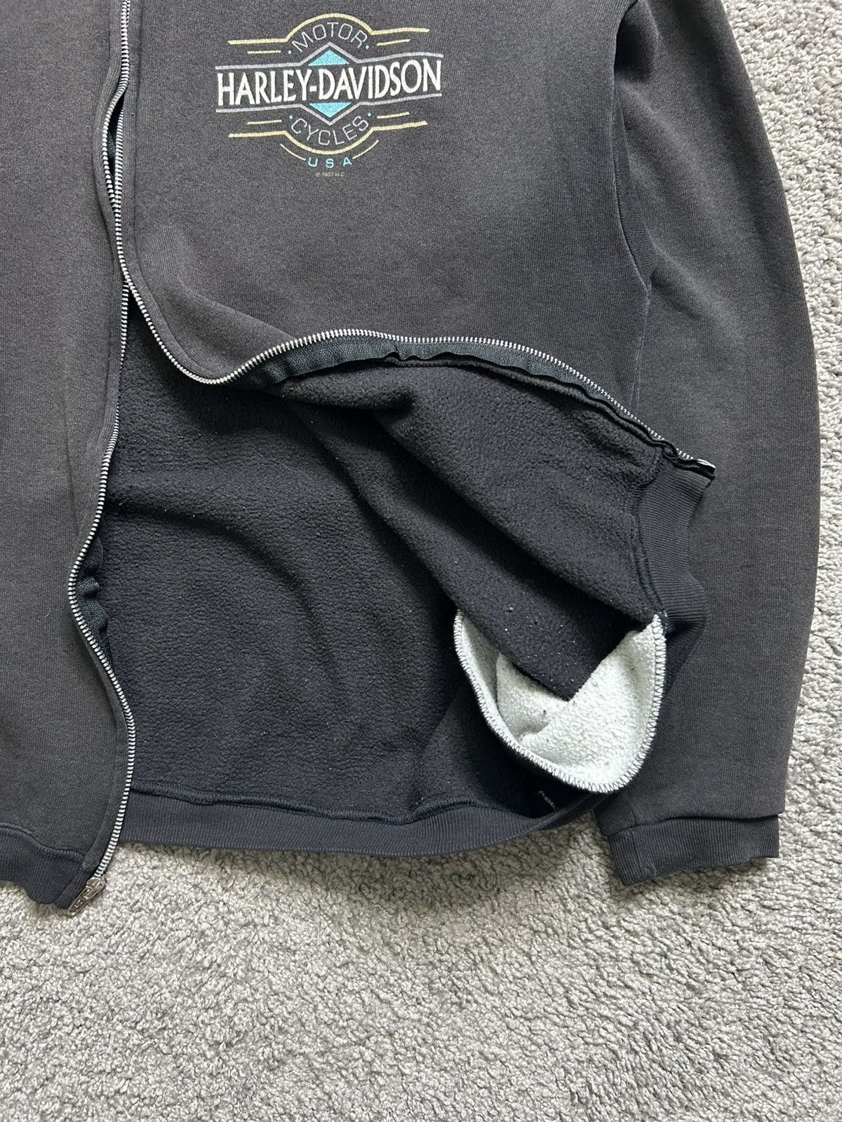 Harley Davidson Vintage 90s Harley Zip Up Crewneck Dated 1997 Faded Size US L / EU 52-54 / 3 - 5 Thumbnail