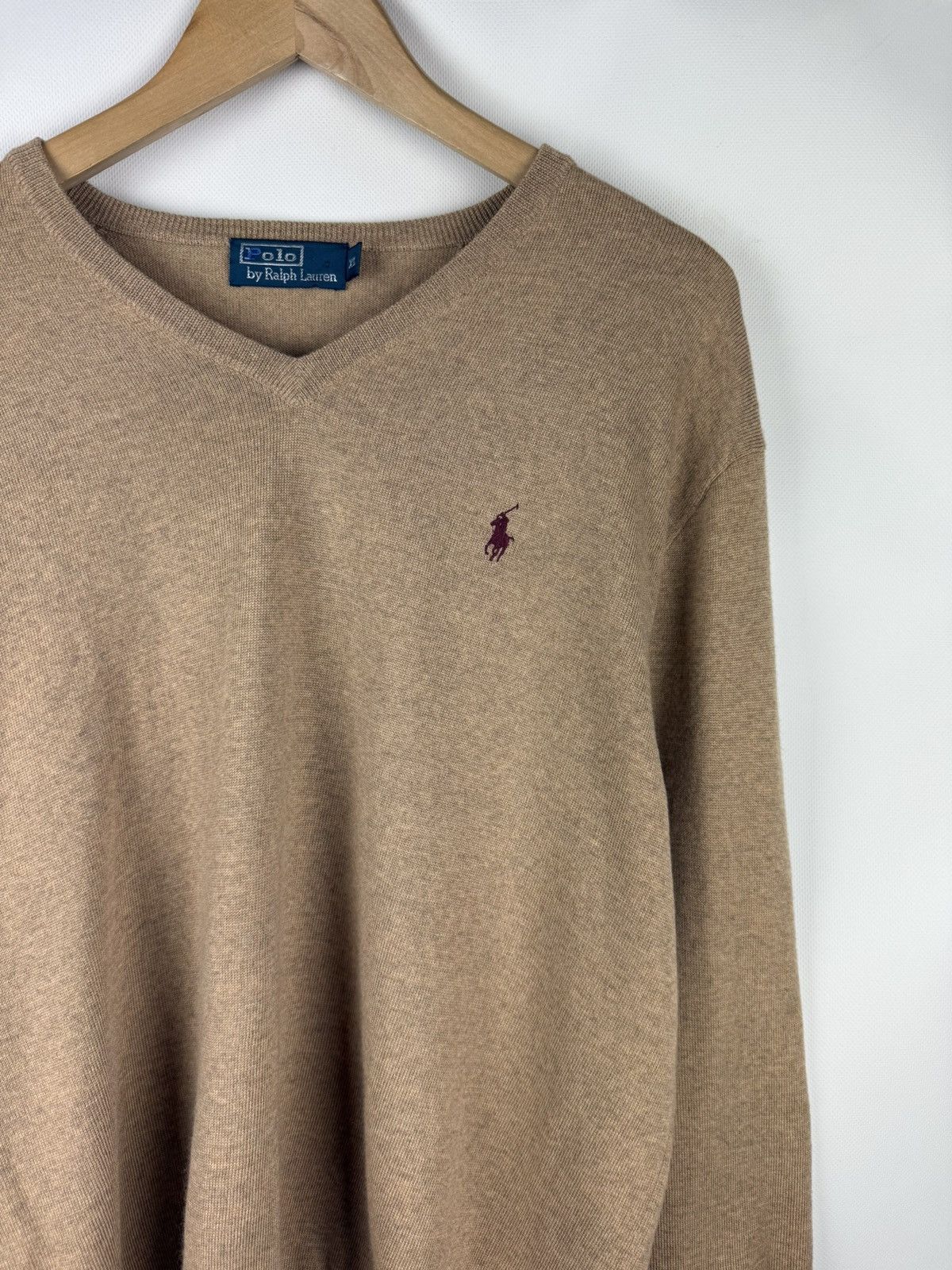 Polo Ralph Lauren Polo By Ralph Lauren Vintage Wool V-neck Sweater Pullover Size US XL / EU 56 / 4 - 5 Thumbnail