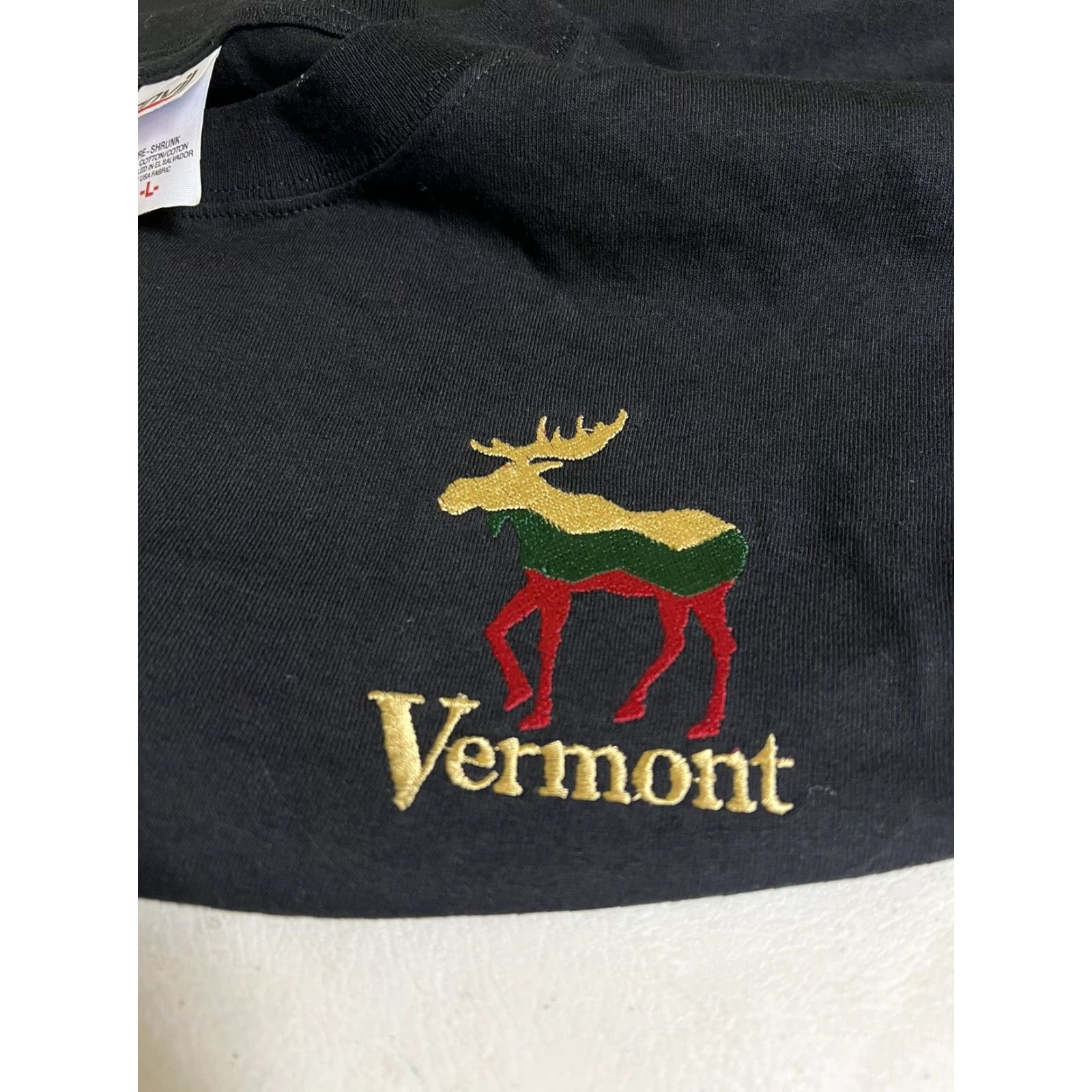 Anvil Vtg New Vermont T-Shirt Men's L Short Sleeve Black Moose Anvil Basic Tee Retro Shirt Mens L White Short Sleeve Cotton Short Sleeve Moose Size US L / EU 52-54 / 3 - 4 Thumbnail