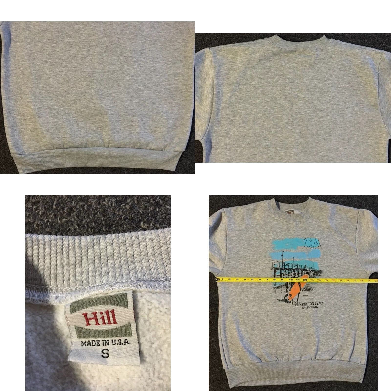 Vintage Vtg 90s Huntington Beach California Faded Surf Sweatshirt S Gray Hoodie Men Small Grunge Surf USA 80s Skater Ocean Pacific Logo USA Size US S / EU 44-46 / 1 - 8 Thumbnail