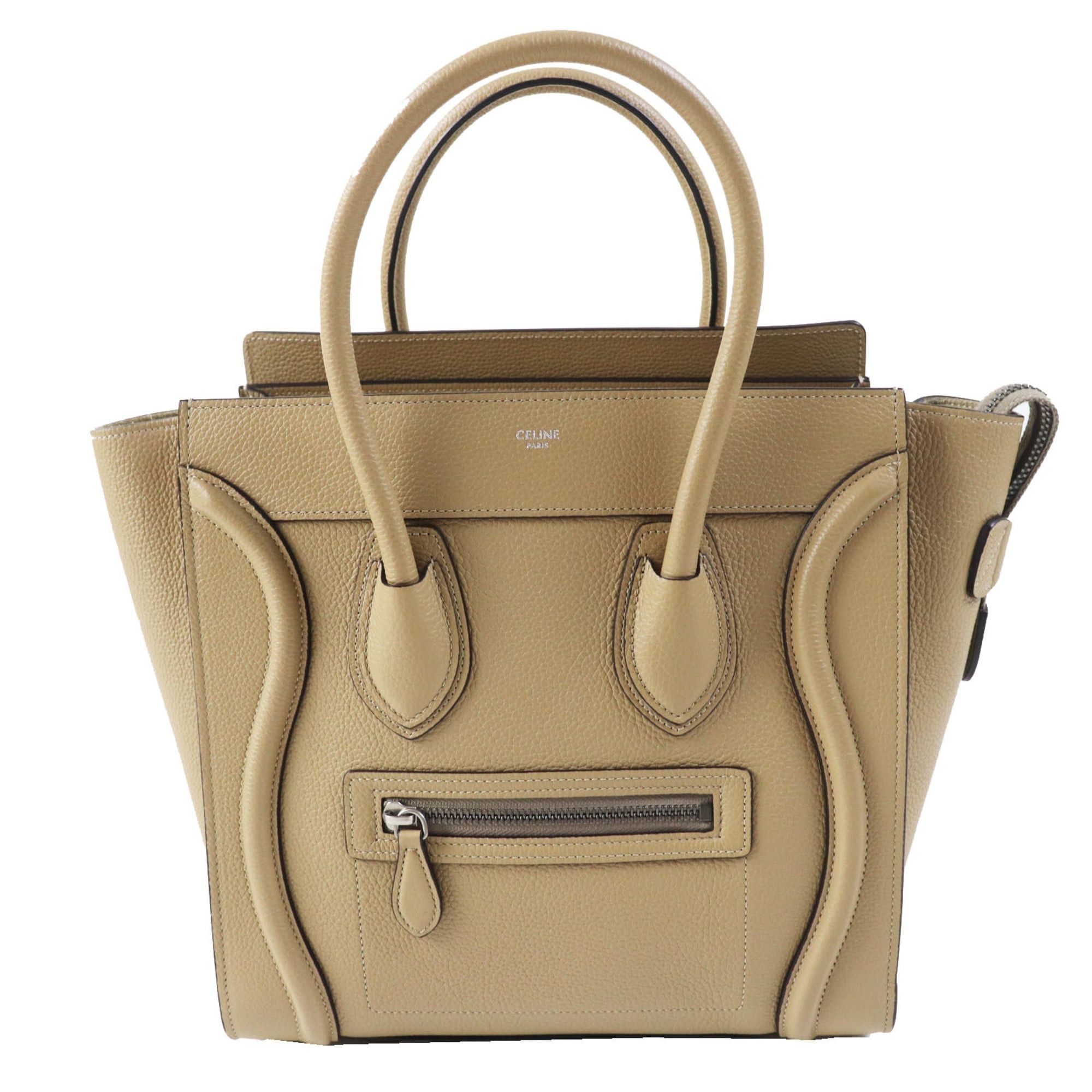 Celine CELINE 18979 Luggage Micro Shopper Dune (Beige) Drummed Calfskin Handbag, Made in Italy, Women's Size ONE SIZE - 1 Thumbnail