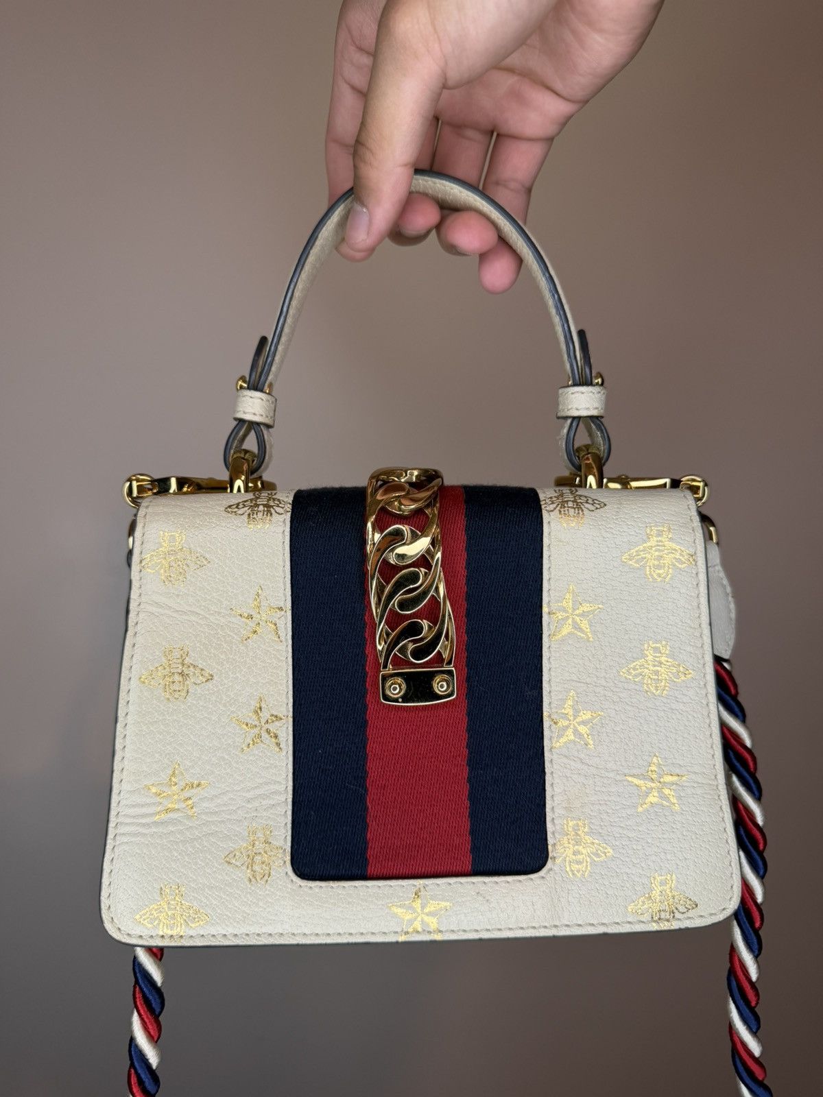 Gucci Gucci Mini Sylvie Calfskin Bee Star Bag Size ONE SIZE - 13 Thumbnail