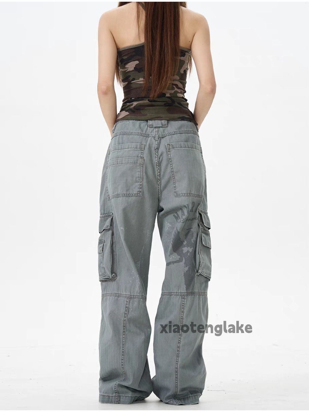 Vintage Unisex outdoor utility loose baggy hiphop cargo pants Size US 32 / EU 48 - 3 Thumbnail