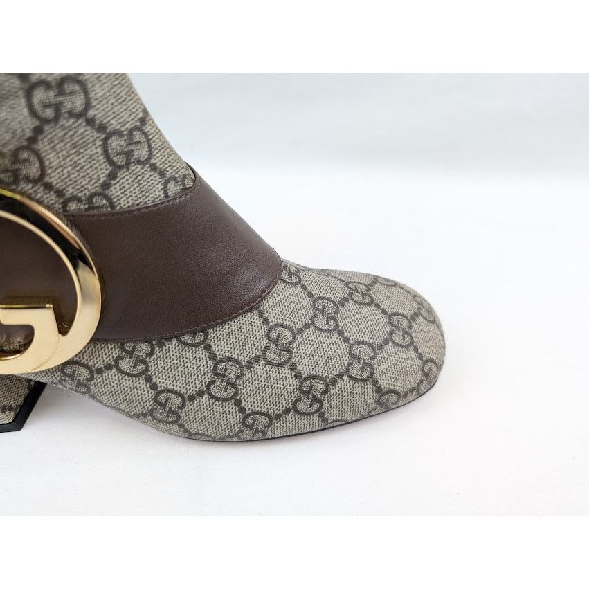 Gucci o1rshd1 T GG Supreme Malaga Kid Boots in Beige Ebony/N.Acero Size US 6.5 / IT 36.5 - 3 Thumbnail