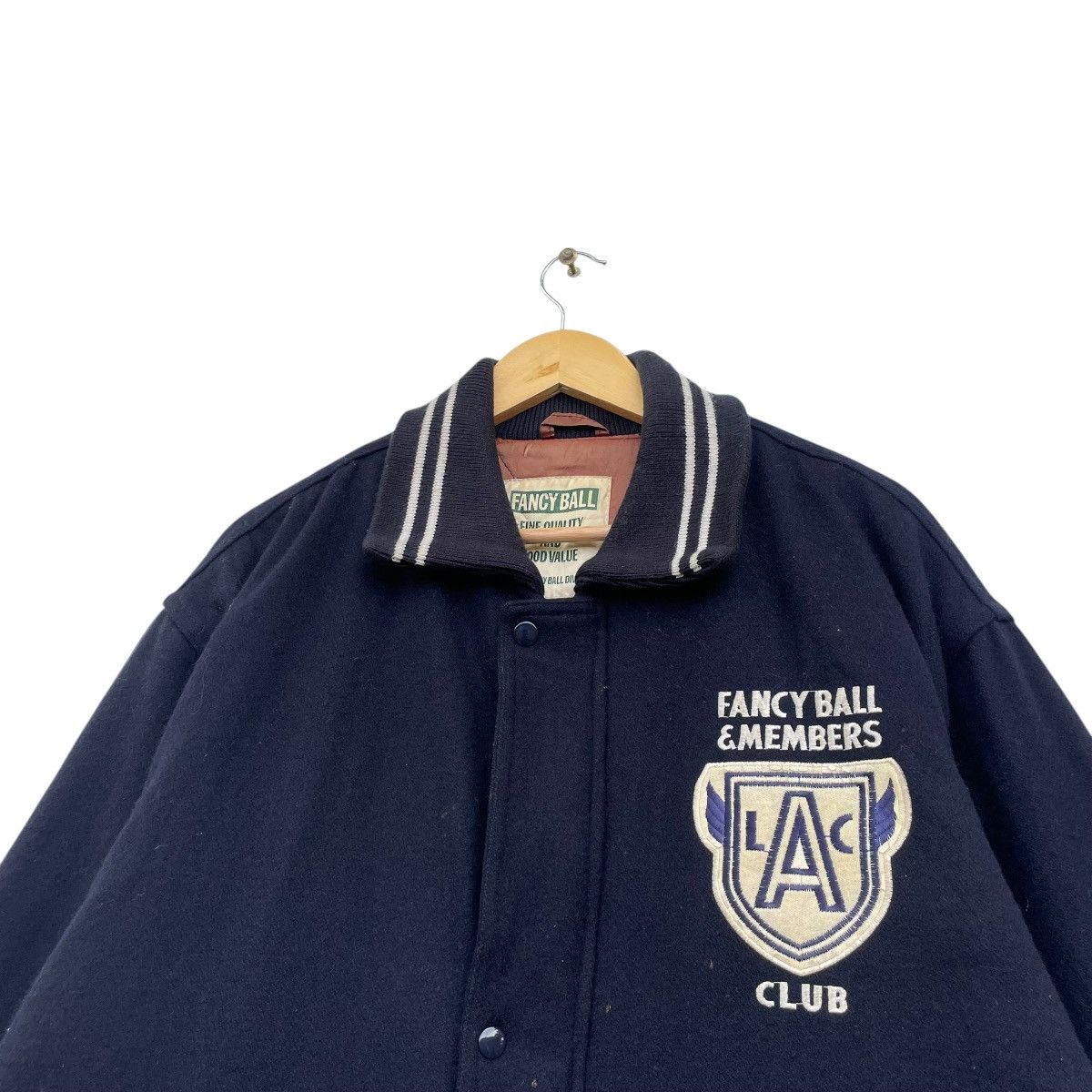 Japanese Brand 💥Vintage Varsity Fancy Ball Member S Club Wool Jacket Size US L / EU 52-54 / 3 - 4 Thumbnail