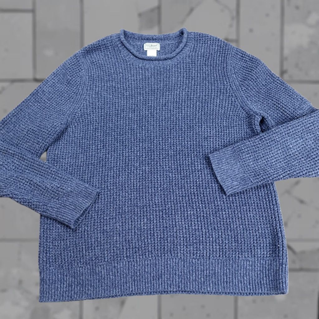 Vintage Mens L.L. Bean Sweater Medium Blue Heather Roll Neck Organic Cotton Size US M / EU 48-50 / 2 - 1 Thumbnail