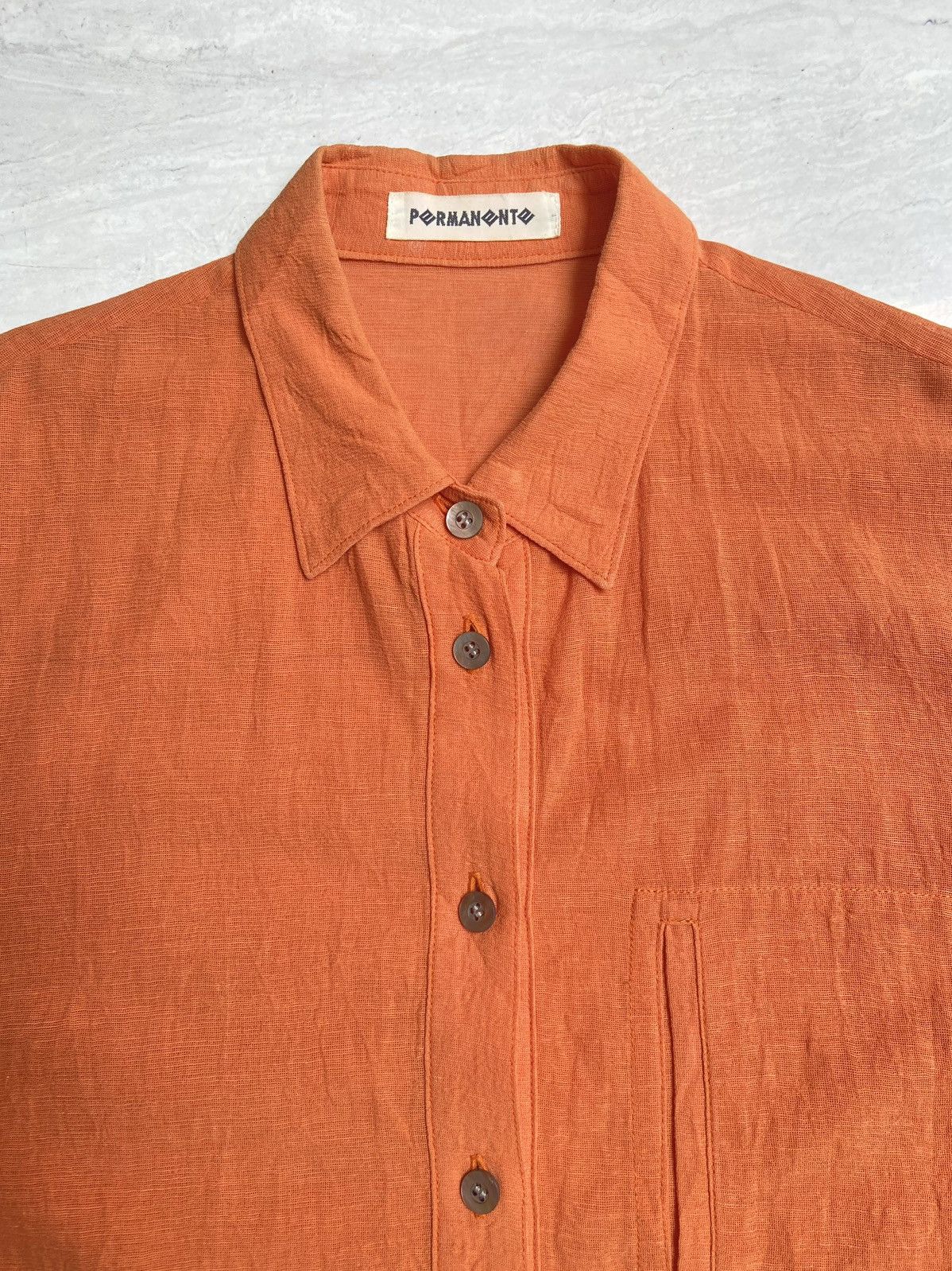 Designer × Issey Miyake × Japanese Brand PERMANENTE Orange Shirt Size US S / EU 44-46 / 1 - 4 Thumbnail