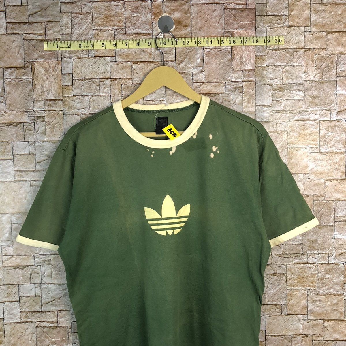 Adidas Adidas vintage ringer Green faded Tee #A570 Size US M / EU 48-50 / 2 - 2 Thumbnail