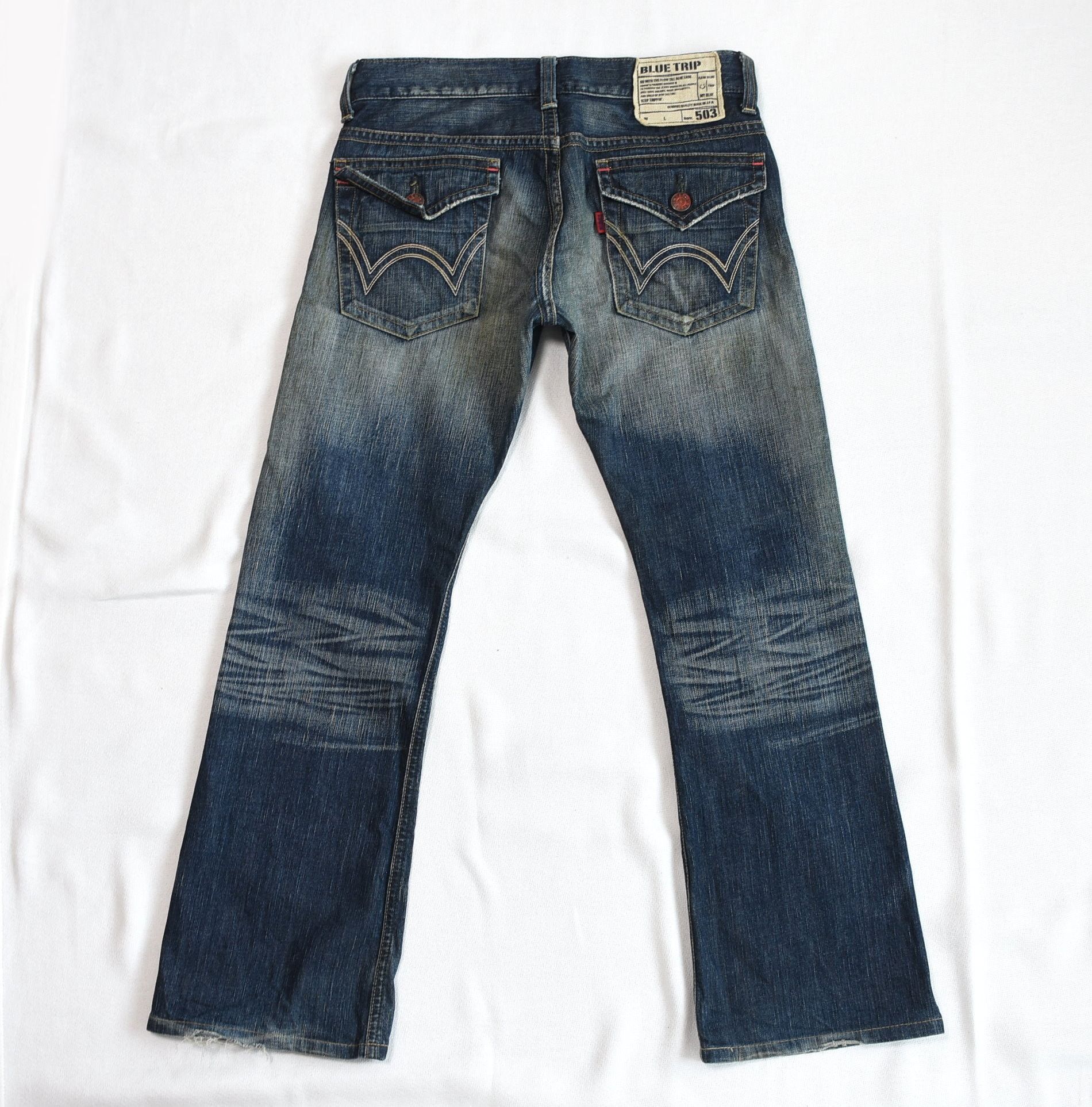 Edwin × If Six Was Nine × Japanese Brand Edwin Blue Trip Grunge Denim Bootcut Size US 30 / EU 46 - 8 Thumbnail