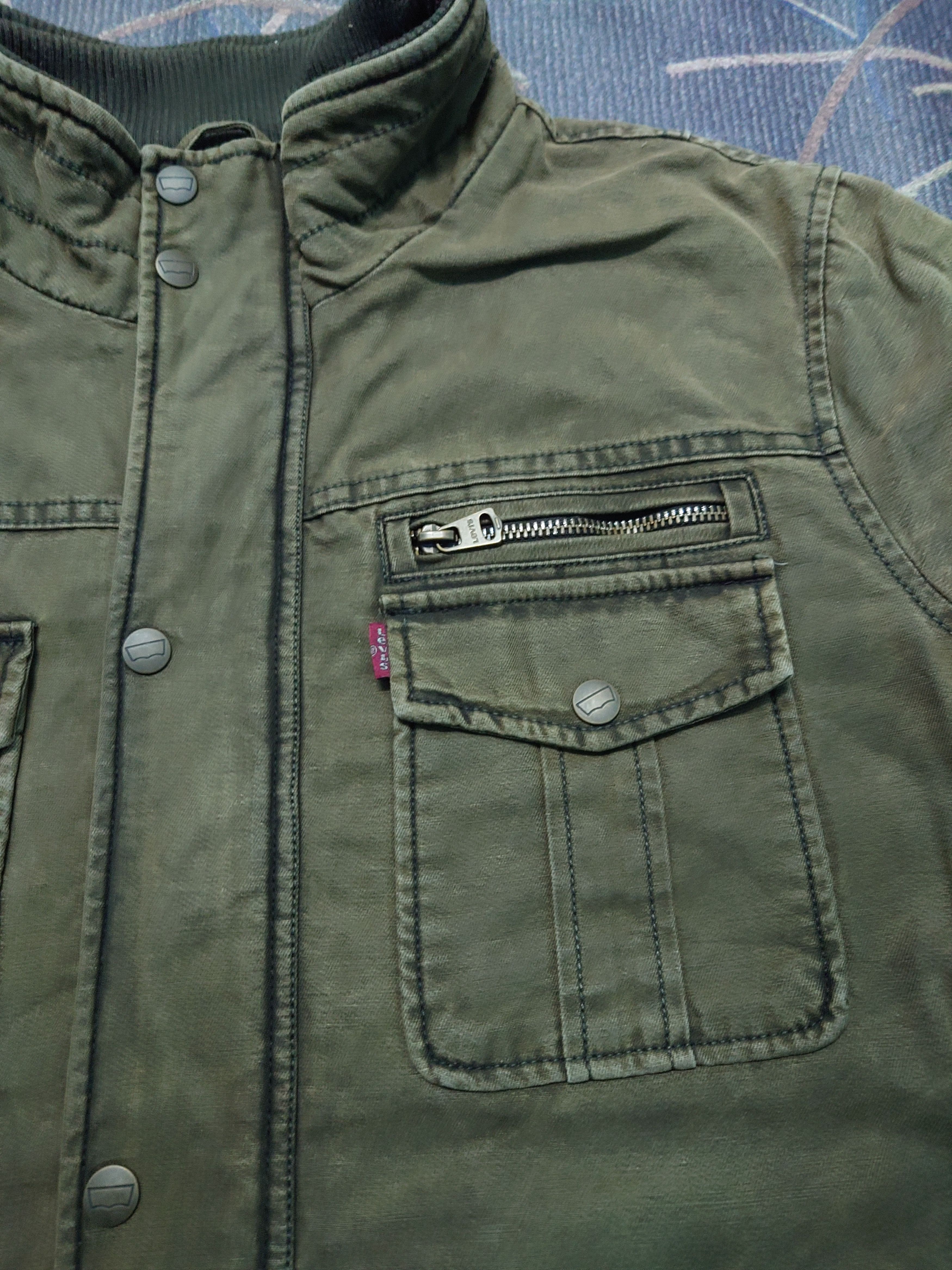 Levi's Levi's Green Olive Canvas Jacket Lined Trucker Jacket Size US M / EU 48-50 / 2 - 8 Thumbnail