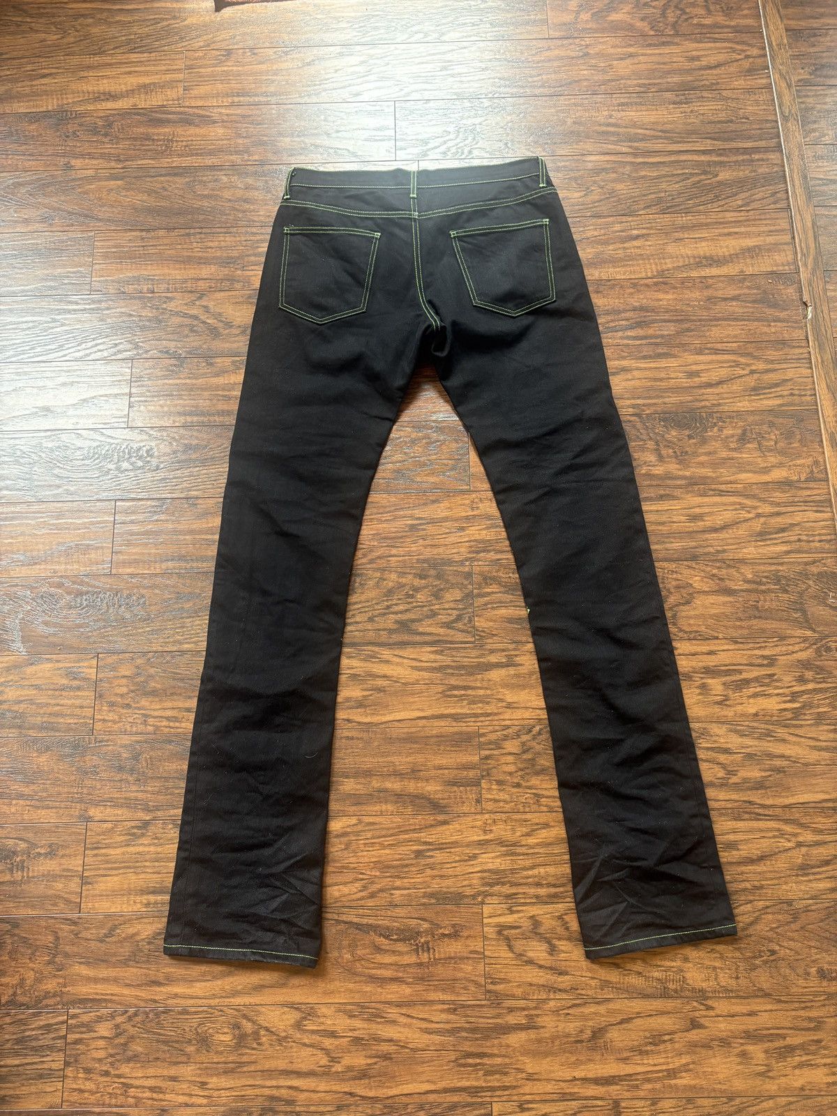 Vlone 2018 LIVE ALONE DIE ALONE Old English Green Denim Size US 34 / EU 50 - 3 Thumbnail
