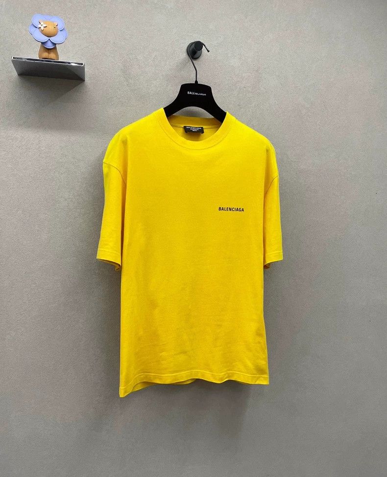 Balenciaga Balenciaga Logo Printed Yellow Short Sleeve Size XXS Size US XXS / EU 40 - 6 Thumbnail