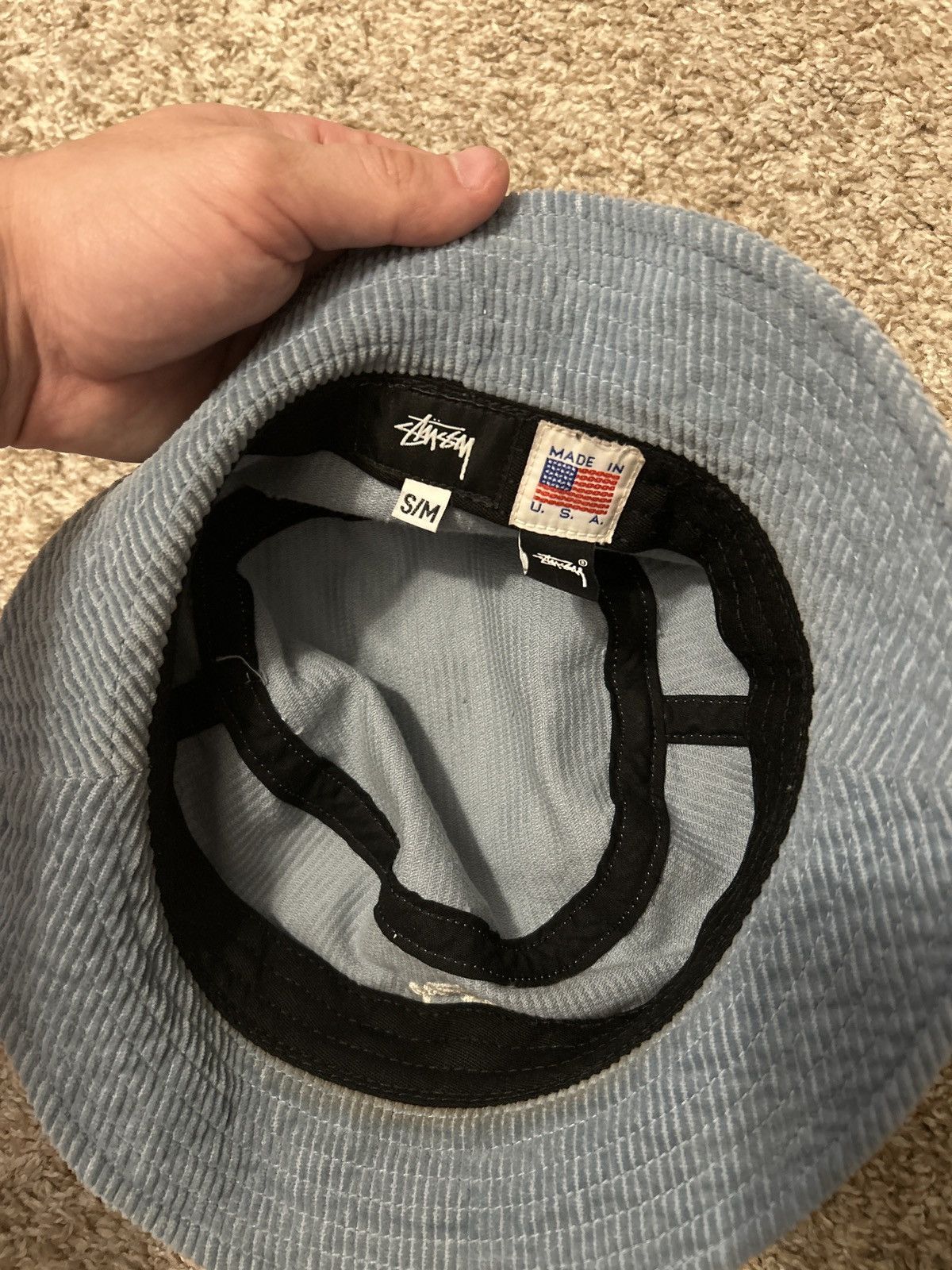 Stussy x Union Corduroy Bucket Hat Baby Blue Size S/M