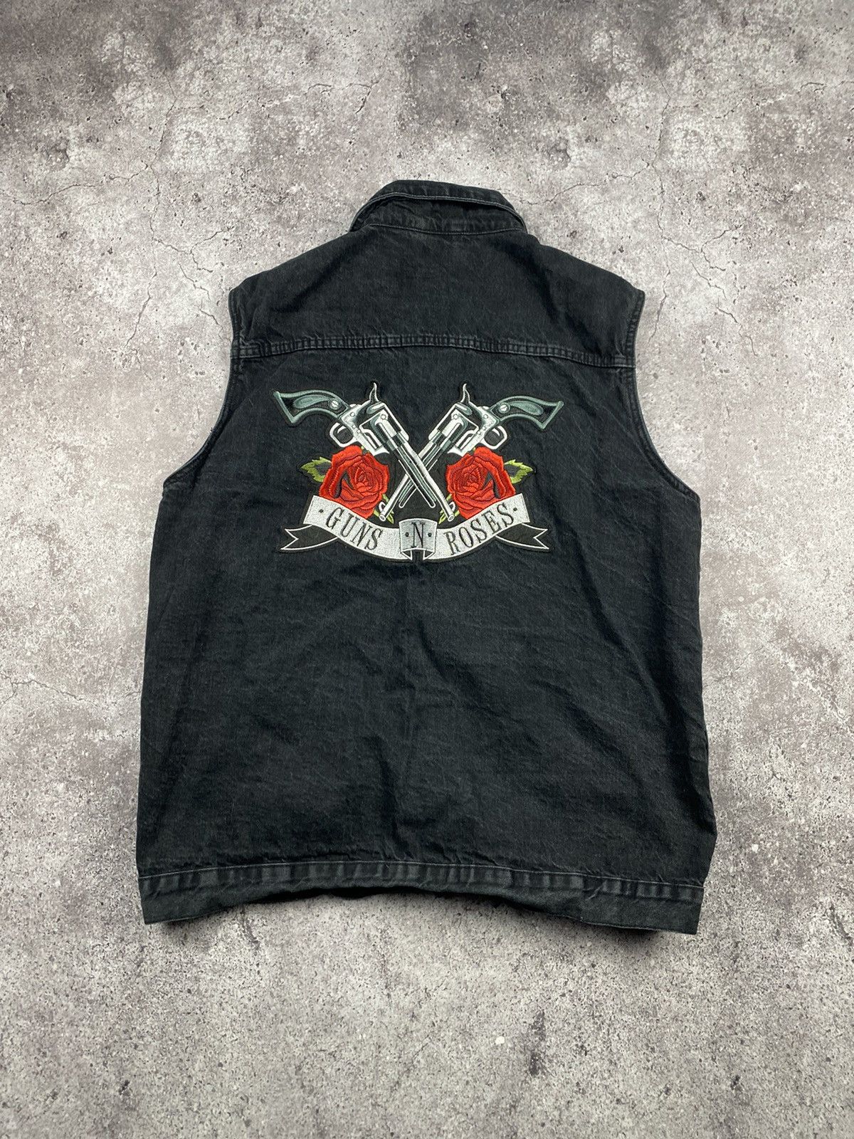 Band Tees × Vintage Vintage 90s Guns N Roses Denim Vest Metallica Pink Floyd Size US XL / EU 56 / 4 - 4 Thumbnail