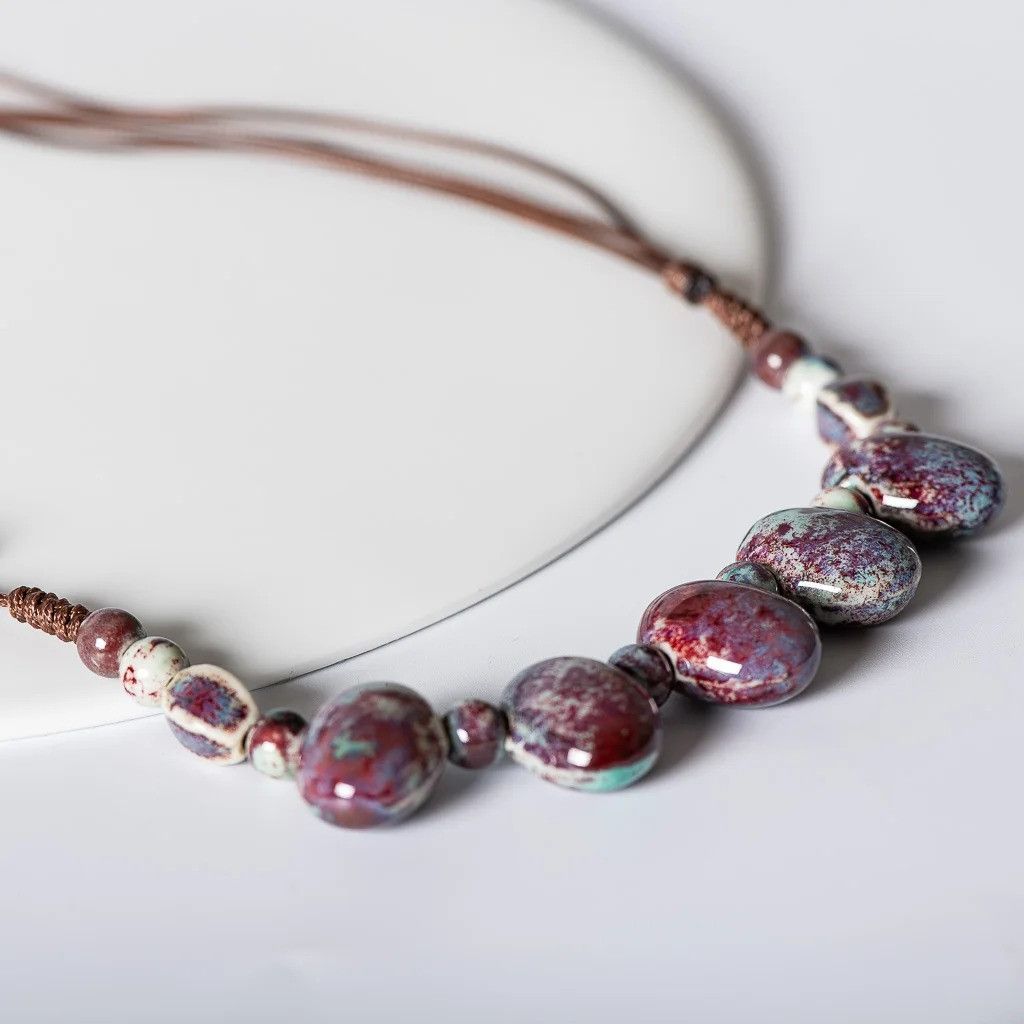 Handmade Cobblestone Pendant Necklace Handmade Jewelry Gift For Her Size ONE SIZE - 1 Thumbnail
